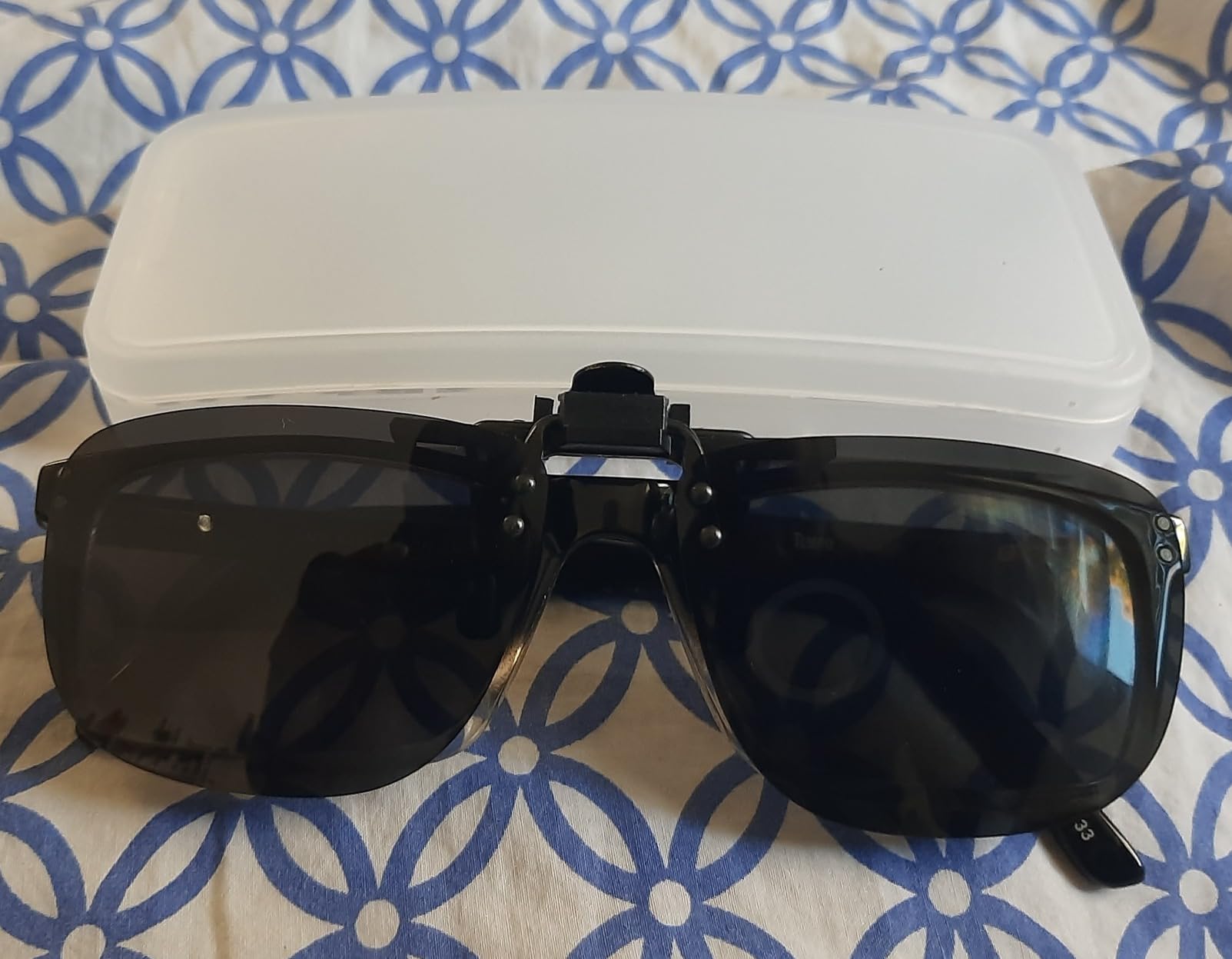 Success Eyewear Clip On Sunglasses Flip Up Polarized Sunglasses Clip onto Eyeglasses Over Prescription Glasses Case Included customer photo 1