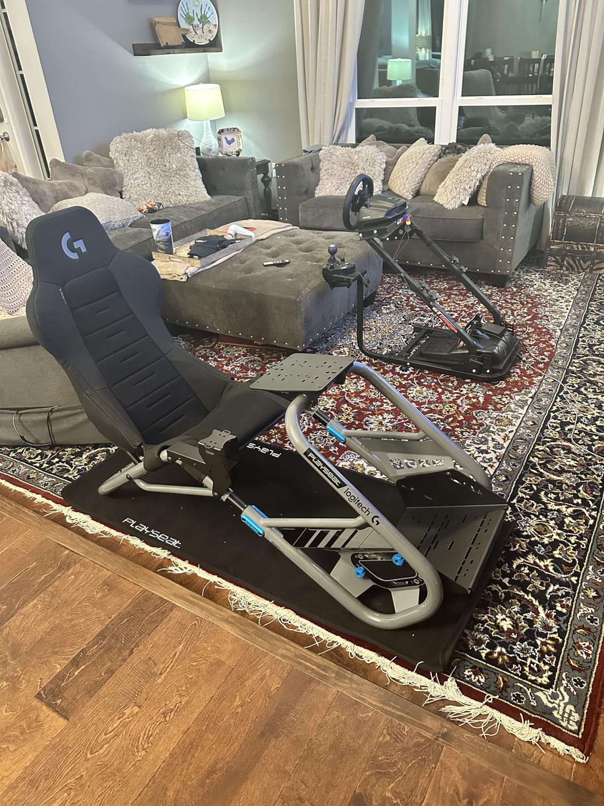 Playseat Floor Mat XL Racing Floor Mat Sim Racing Cockpits | Optimal Grip & Reliable Floor Protection | Dimensions: 61.6x26.8 inches customer photo 1