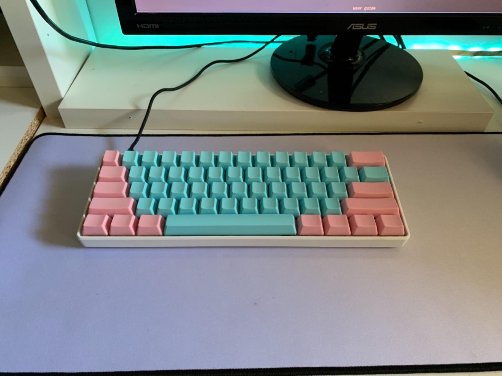 HK GAMING GK61 Mechanical Gaming Keyboard - 61 Keys Multi Color RGB Illuminated LED Backlit Wired Programmable for PC/Mac Gamer Clicky Switch (Gateron Optical Blue) customer photo 2