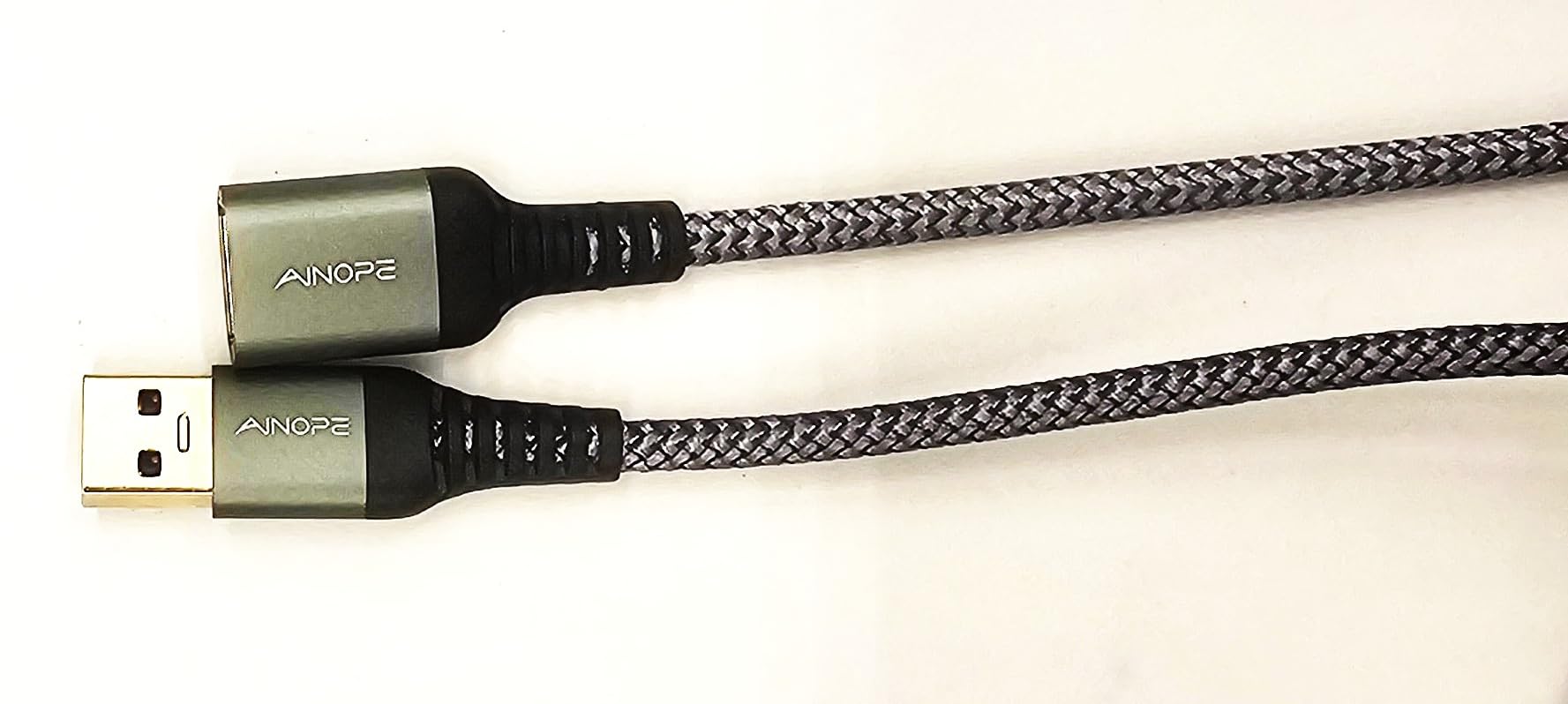 AINOPE 2 Pack USB Extensions Cable High Speed USB 3.0 Extension Cord Type A Male to Female Sturdy Braided Material Fast Data Transfer Compatible with USB Keyboard,Mouse,Flash Drive,Grey,6.6FT+6.6FT customer photo 1