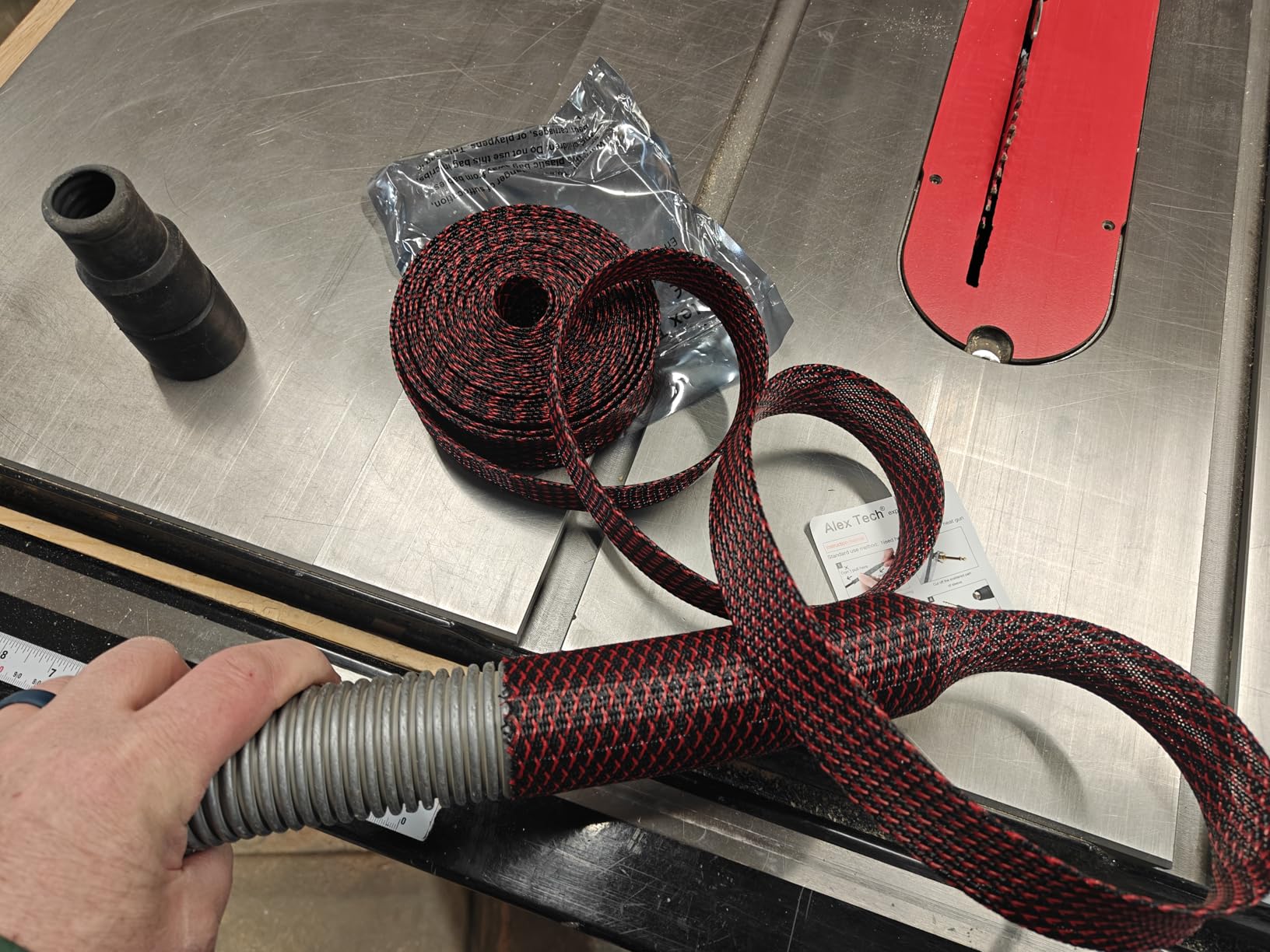 50ft - 1/4 inch & 1/2 inch PET Expandable Braided Sleeving - Black - Alex Tech Braided Cable Sleeve customer photo 2