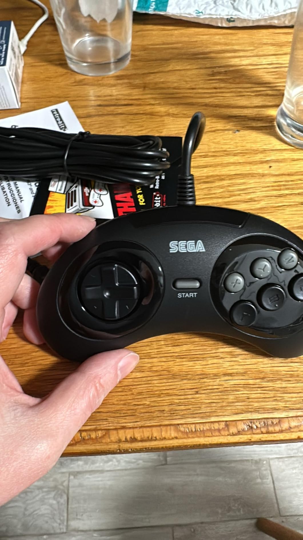 Retro-Bit Official Sega Genesis USB Controller 6-Button Arcade Pad for Sega Genesis Mini, PS3, PC, Mac, Steam, Switch - USB Port - (Clear Blue) customer photo 2