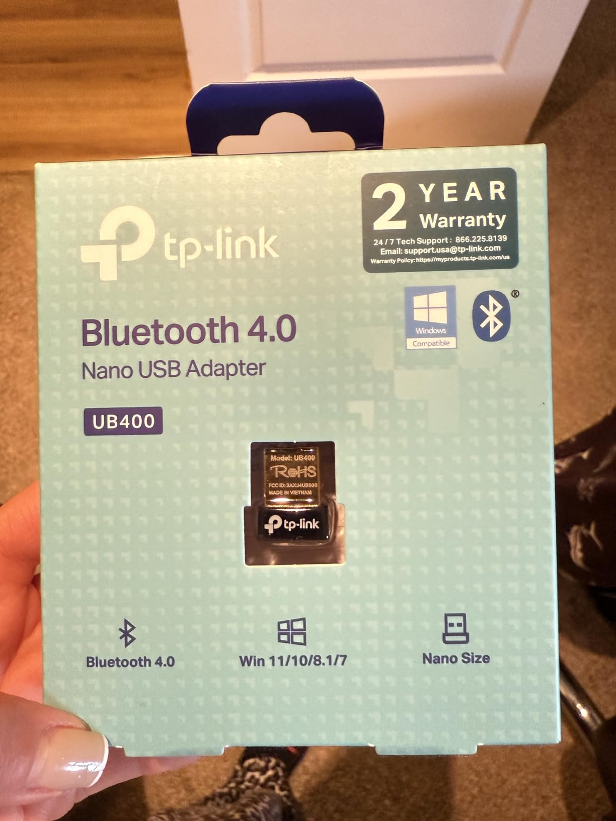TP-Link USB Bluetooth Adapter for PC, Bluetooth 4.0 Dongle Receiver, Plug & Play, Nano Size, EDR & A2DP Technology, Supports Windows 11/10/8.1/8/7/XP for Desktop, Laptop, Keyboard, etc (UB400) customer photo 2