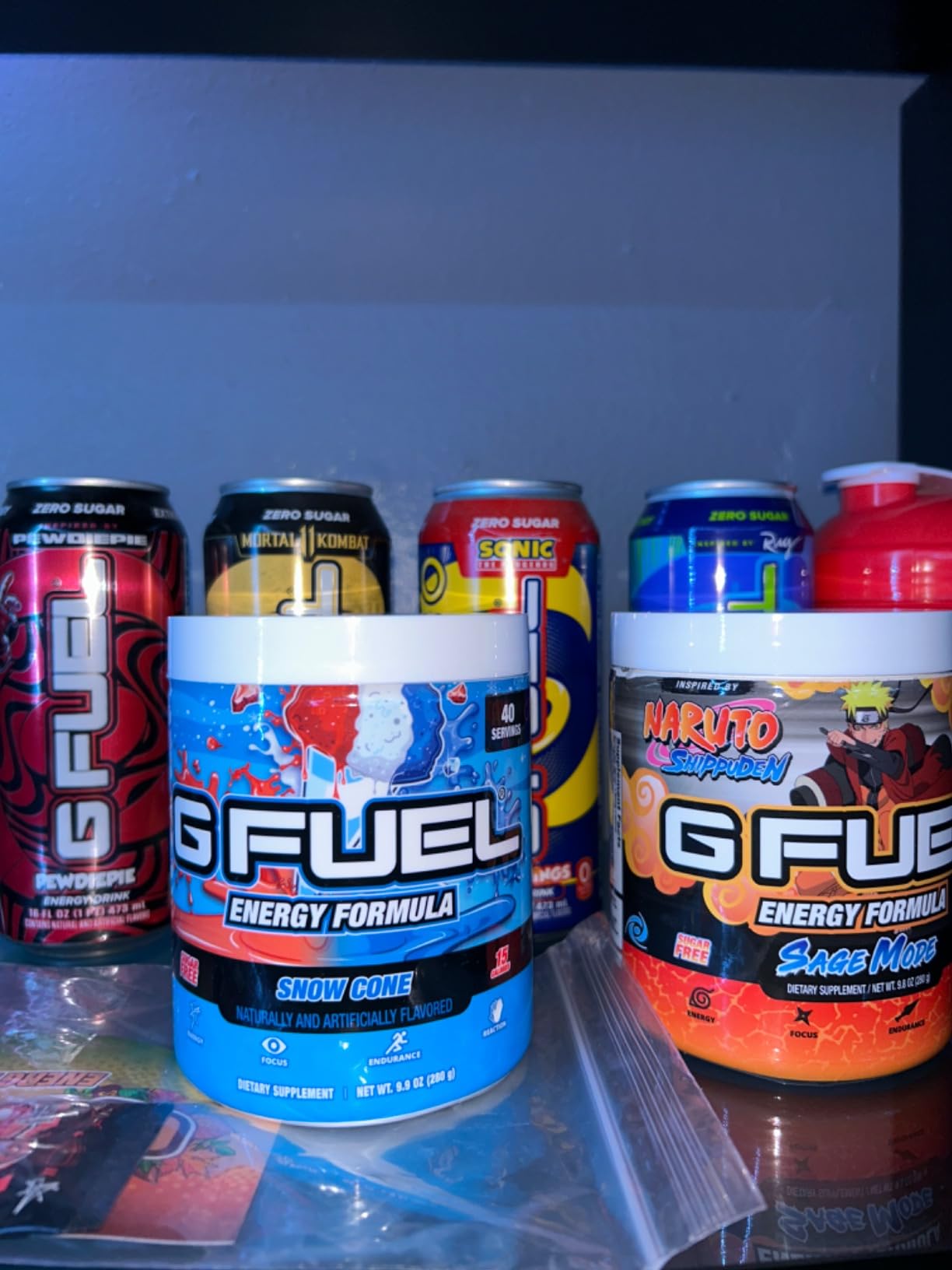 G Fuel Snow Cone Energy Drink Powder, Pre Workout Caffeine Mix for Gaming, Sugar Free Focus Amino, Vitamin + Antioxidants, 9.9oz (Snow Cone, 40 Servings) customer photo 1