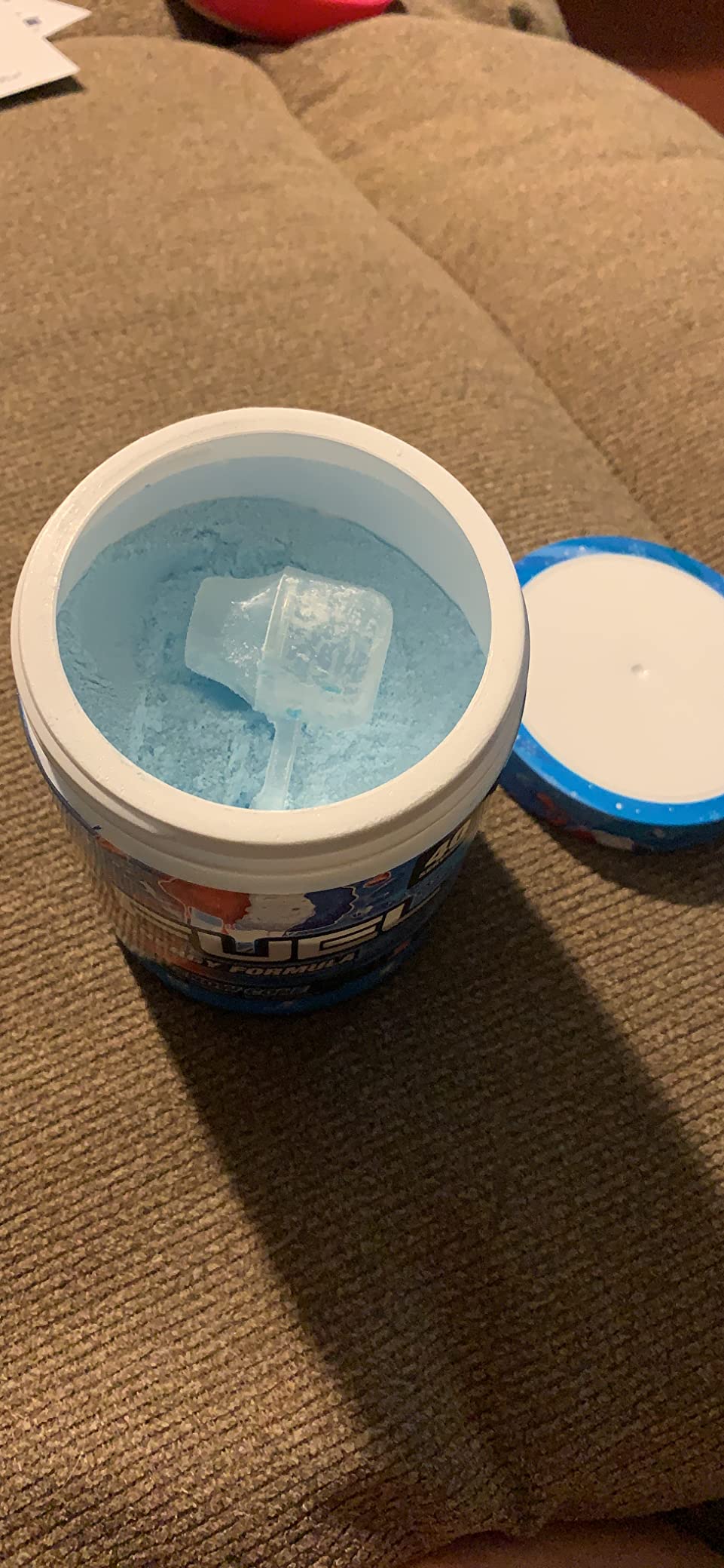 G Fuel Snow Cone Energy Drink Powder, Pre Workout Caffeine Mix for Gaming, Sugar Free Focus Amino, Vitamin + Antioxidants, 9.9oz (Snow Cone, 40 Servings) customer photo 2