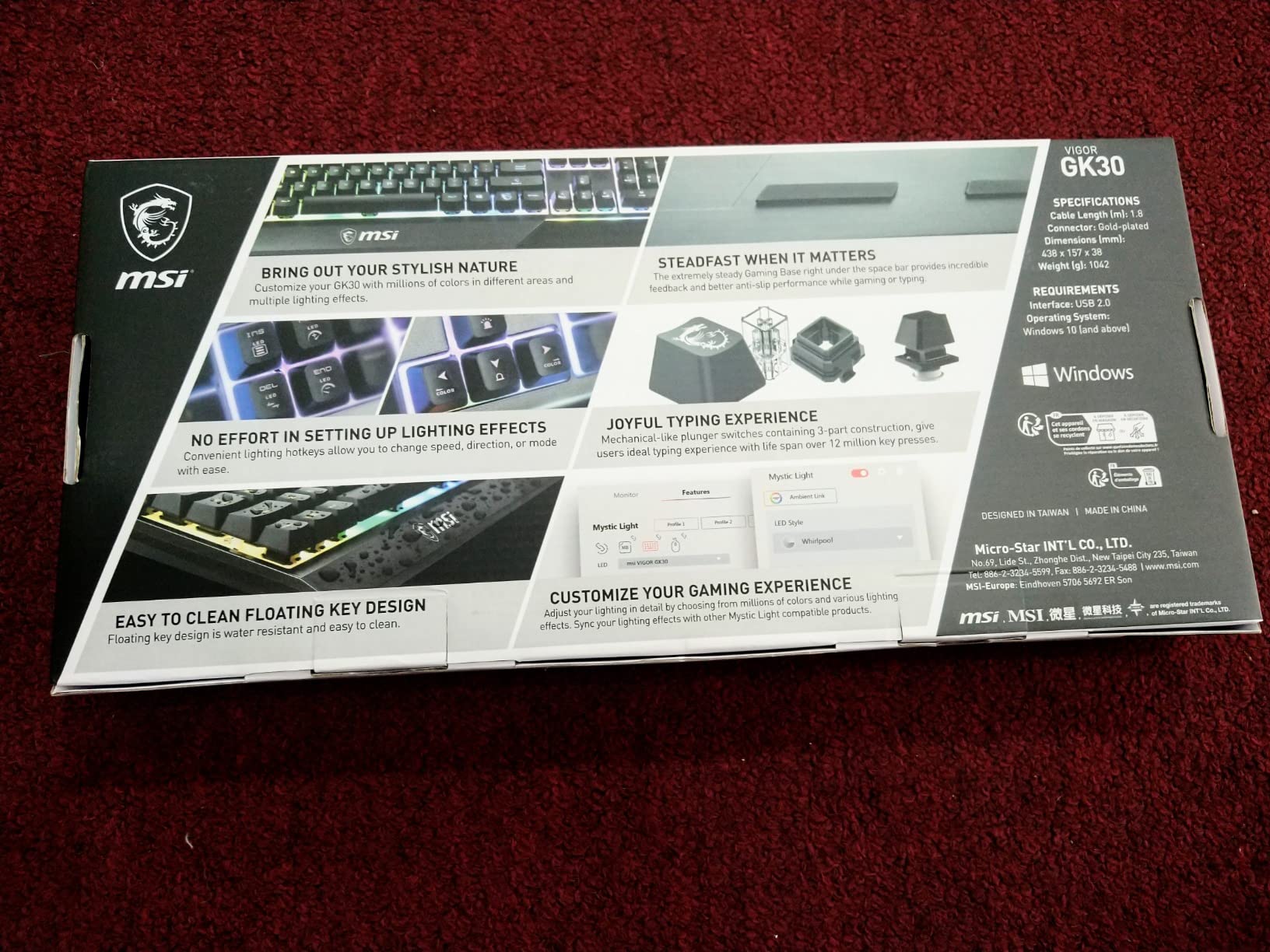 Vigor GK30 RGB Gaming Keyboard, 6-Zone RGB Lighting, Water Repellent & Splash-Proof, Mechanical-Like Plunger Switches customer photo 2