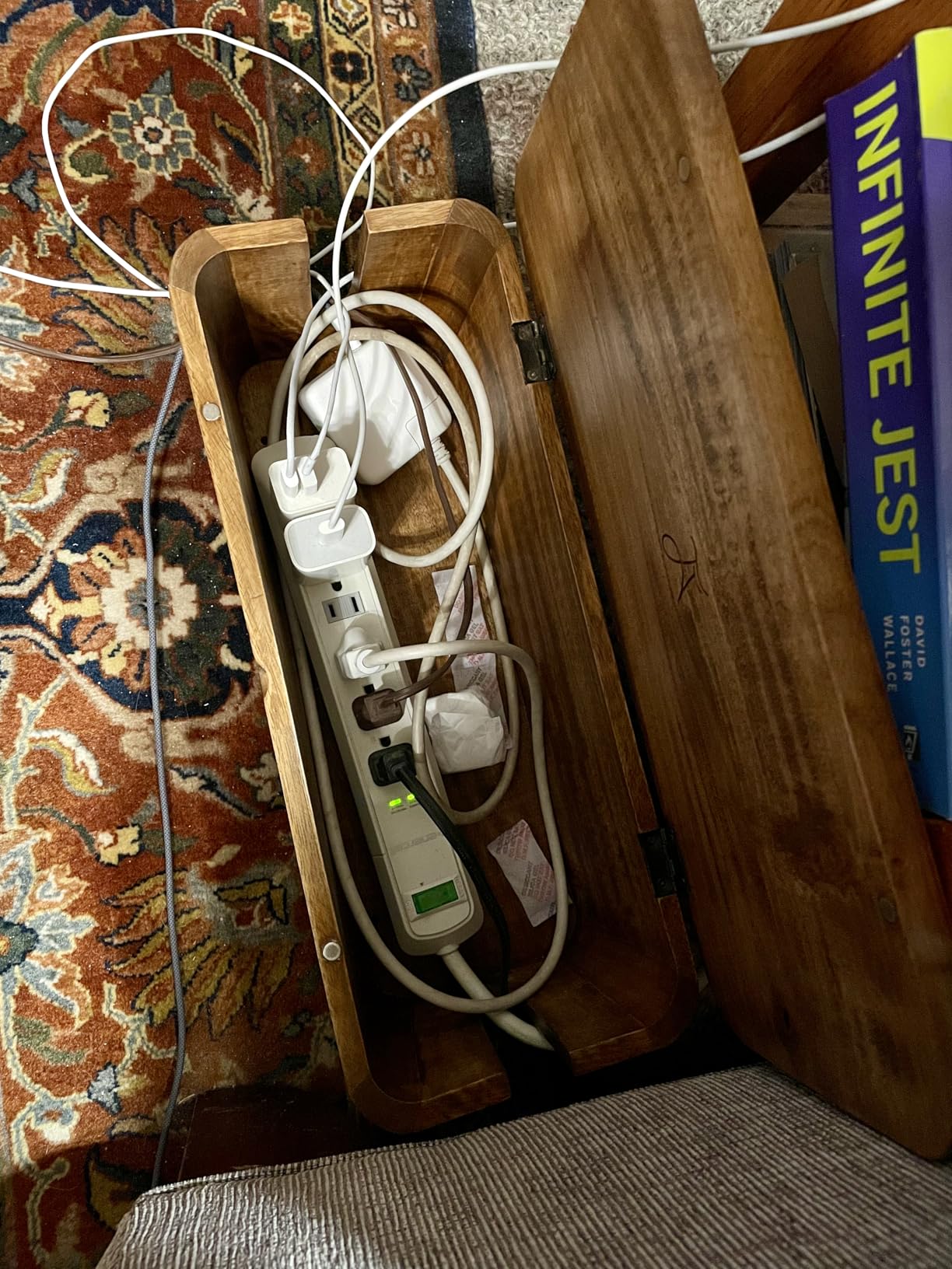 Large Cable Management Box - Cable Organizer Box and Power Strip Box for Electrical Cord Management - Hide Desk Cord and Floor Cables - Wire Storage and Organization for Cords customer photo 1
