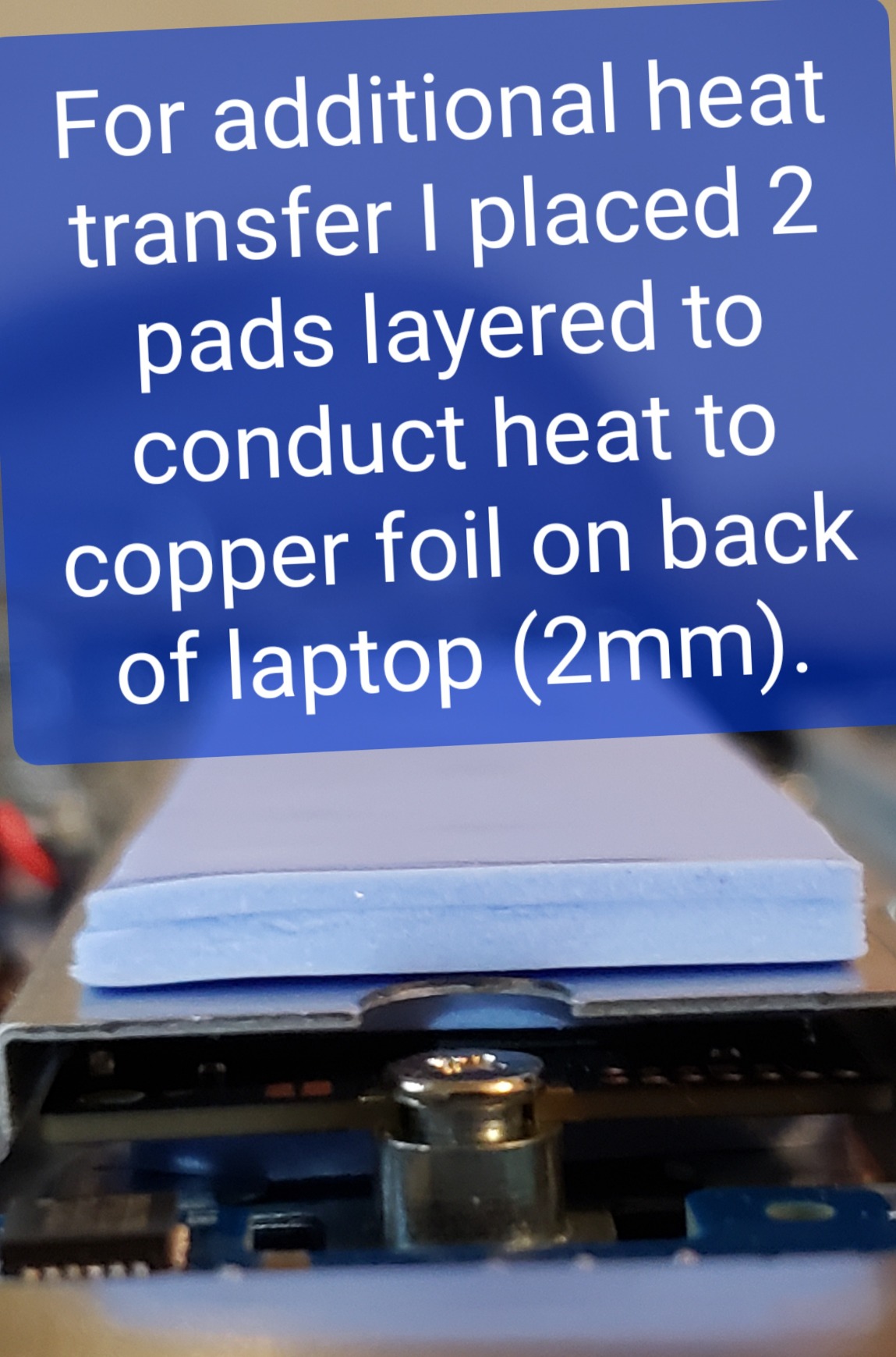 A ADWITS [ 6-Pack ] Thermal Conductive Silicone Pads, Soft Safe Simple to Apply for SSD CPU GPU LED IC Chipset Cooling -Blue customer photo 1