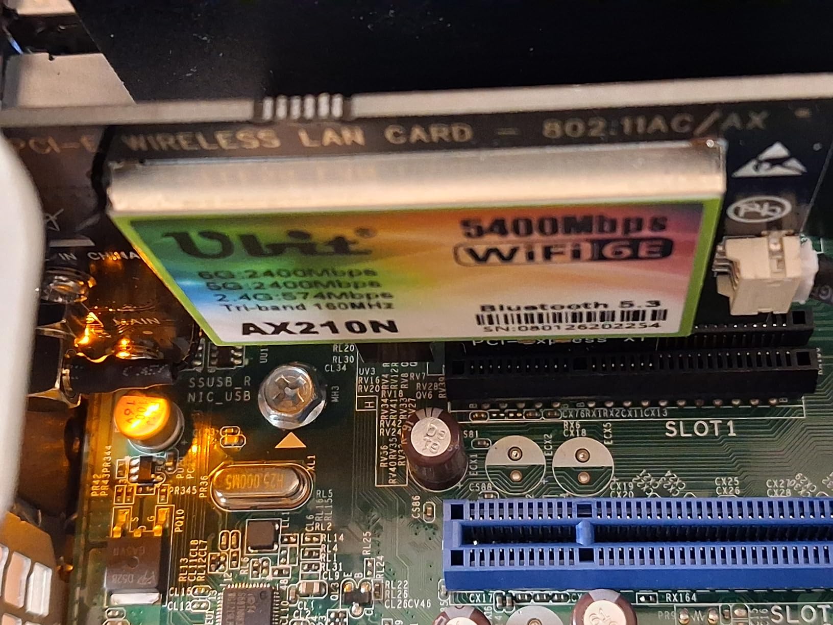 Ubit WiFi Card 6E 5400Mbps for Intel (6GHz&5Ghz&2.4GHz) PCIe WiFi Card, BT 5.2, PCIe Network Card with OFDMA,Ultra-Low Latency, Supports Windows 10/11 (64bit) customer photo 1