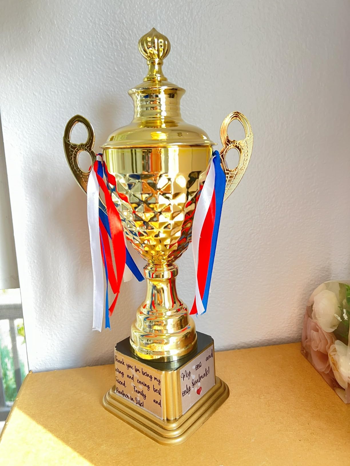 Fasmov Large Trophy Cup, Gold Trophy Award Cup for Sports, Tournaments, Competitions, 1st Place Award, Ceremony Celebration Party Gift, 14.5 inches customer photo 2