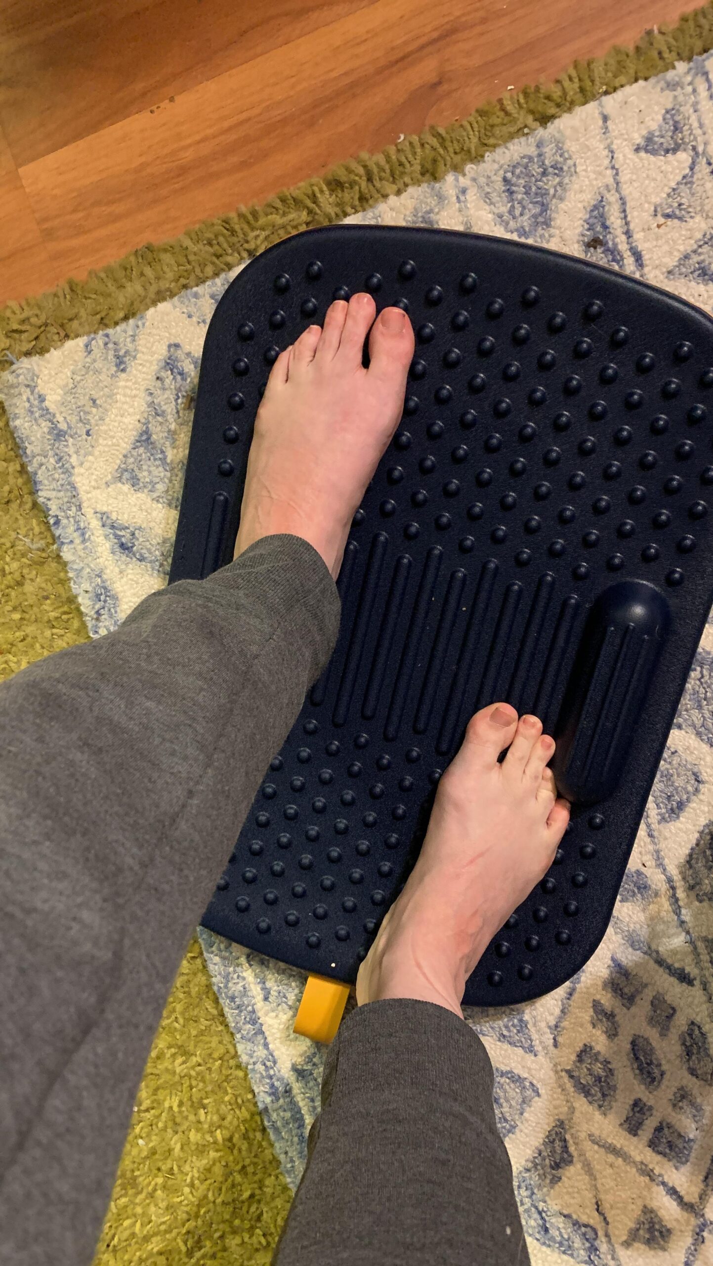 FEZIBO Standing Desk Mat with Anti Fatigue Bar, Wooden Wobble Balance Board with Ergonomic Design Comfort Floor Mat customer photo 2