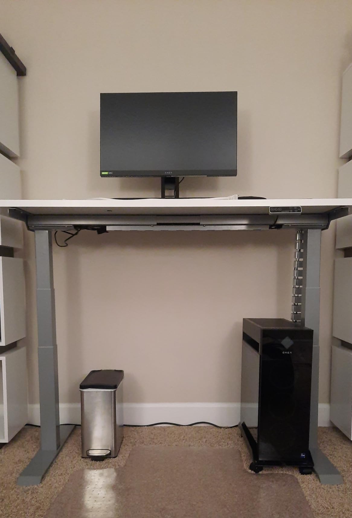 Vwindesk Vertebrae Cable Management Spine Kit | Height Adjustable Desk Quad Entry Wire Organizer, Black customer photo 2