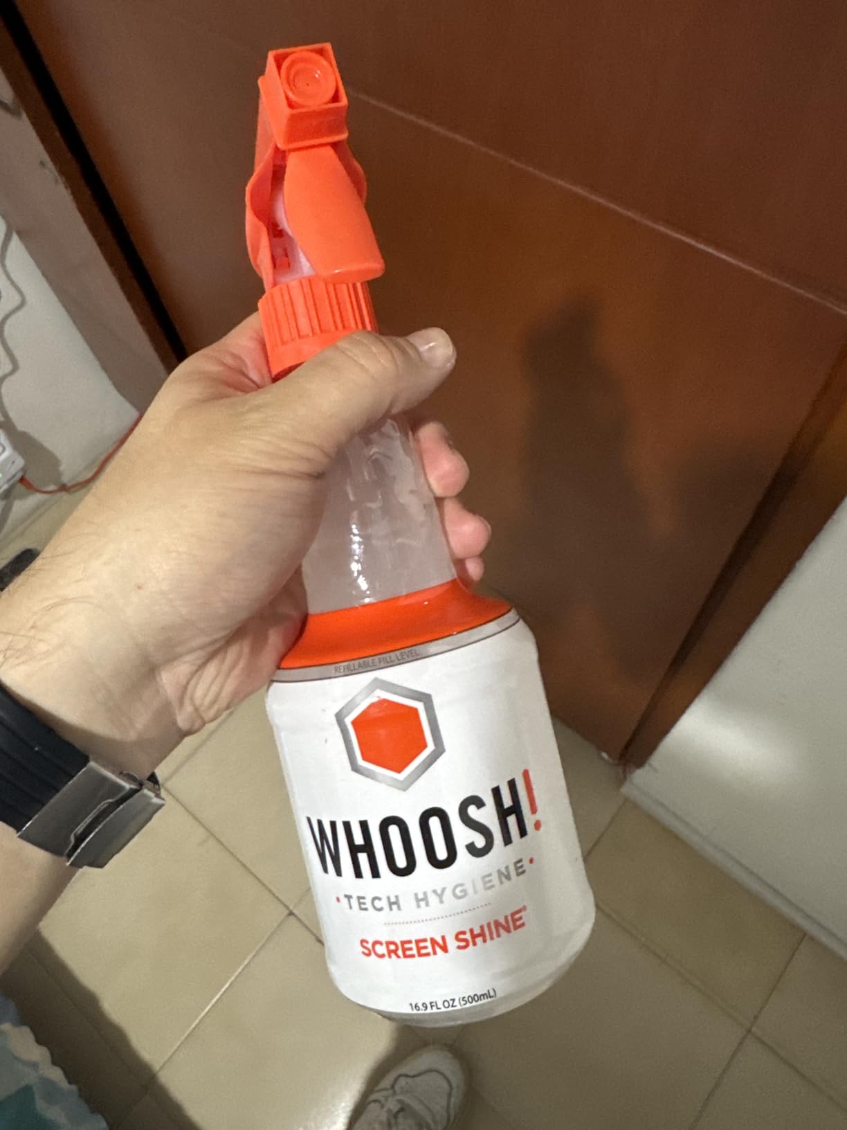 WHOOSH! Screen Shine Pro 16.9 fl oz Refillable Screen Cleaner for TV, OLED, and Monitors - Streak-Free Spray with Microfiber Cloth - Safe for Flat Screen, LCD, Smart Displays - Non-Toxic and Odorless customer photo 2