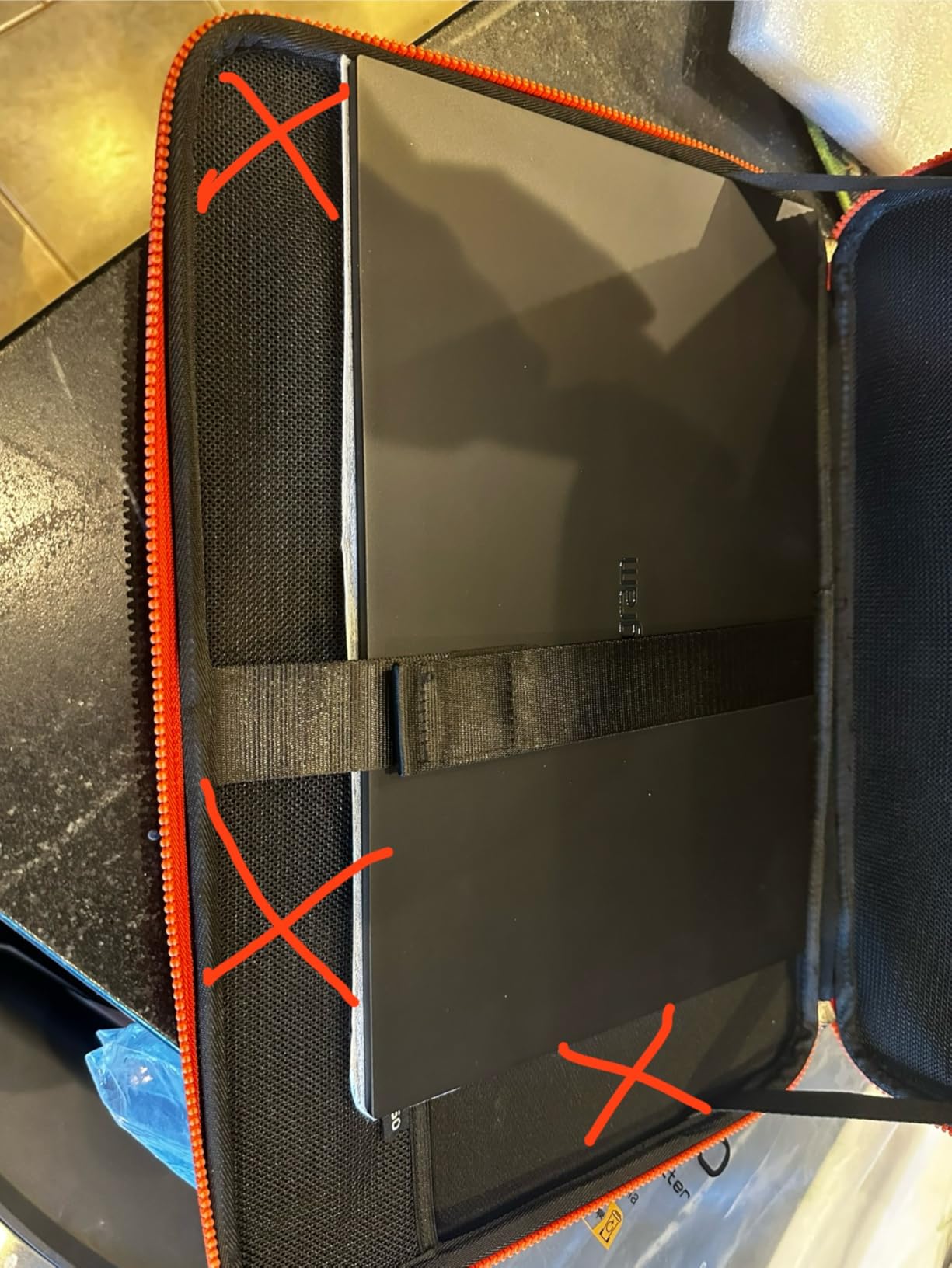 DOMISO 15.6 inch Laptop Sleeve with Handle Shockproof Computer Bag Waterproof EVA Protective Carrying Case for 15.6