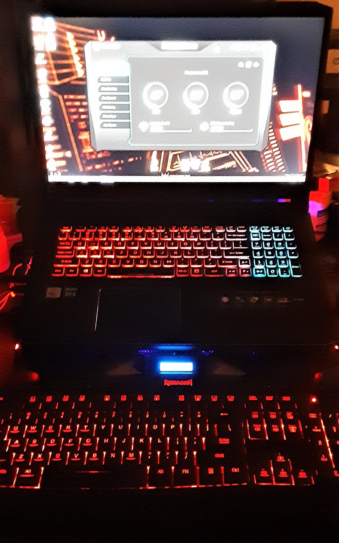 TopMate C11 Laptop Cooling Pad RGB Gaming Notebook Cooler, Laptop Fan Stand Adjustable Height with 6 Quiet Fans and Phone Holder, Computer Chill Mat, for 15.6-17.3 Inch Laptops - Blue LED Light customer photo 2