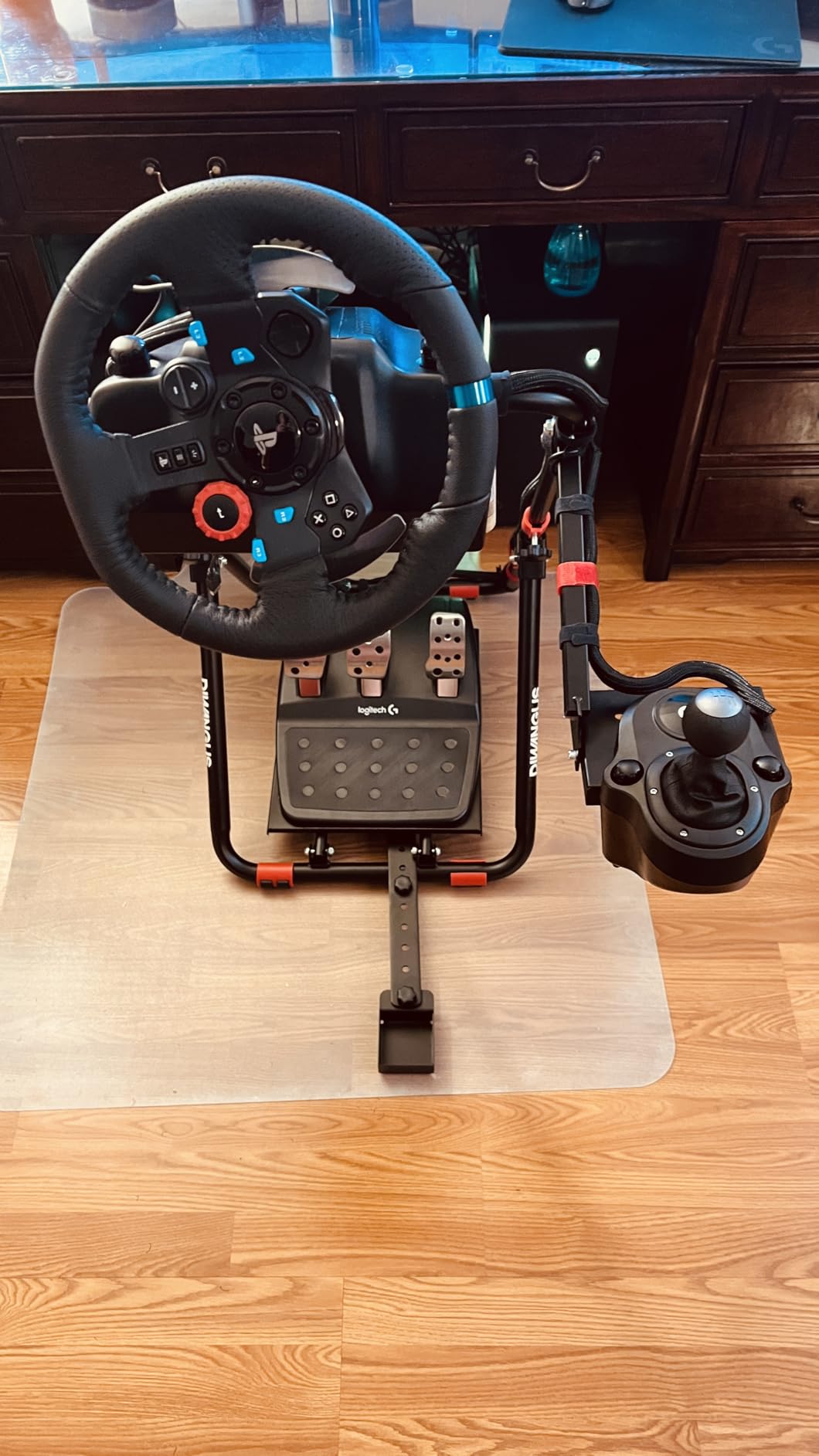 DIWANGUS Racing Wheel Stand Foldable Racing Simulator Cockpit Adjustable Steering Wheel Stand for Logitech G29 G920 G923 G27 G25 for Thrustmaster T248X T248 T300RS T150 458 TX Xbox PS4 PS5 customer photo 1