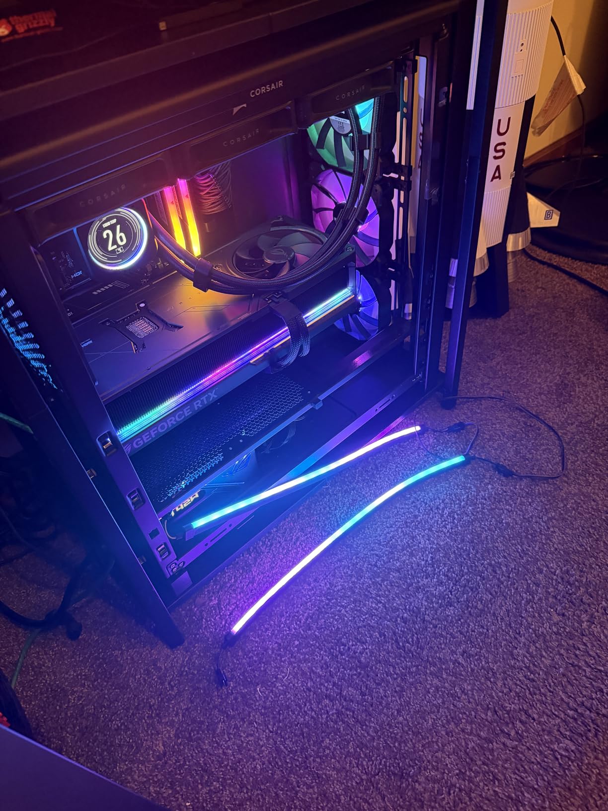 airgoo Addressable RGB PC LED Strip, Flexible Diffused Silicon Neon ARGB Strip with Magnetic Brackets, Compatible with 5V 3-pin ARGB Motherboard Headers, AG-NEON-LS1 customer photo 2