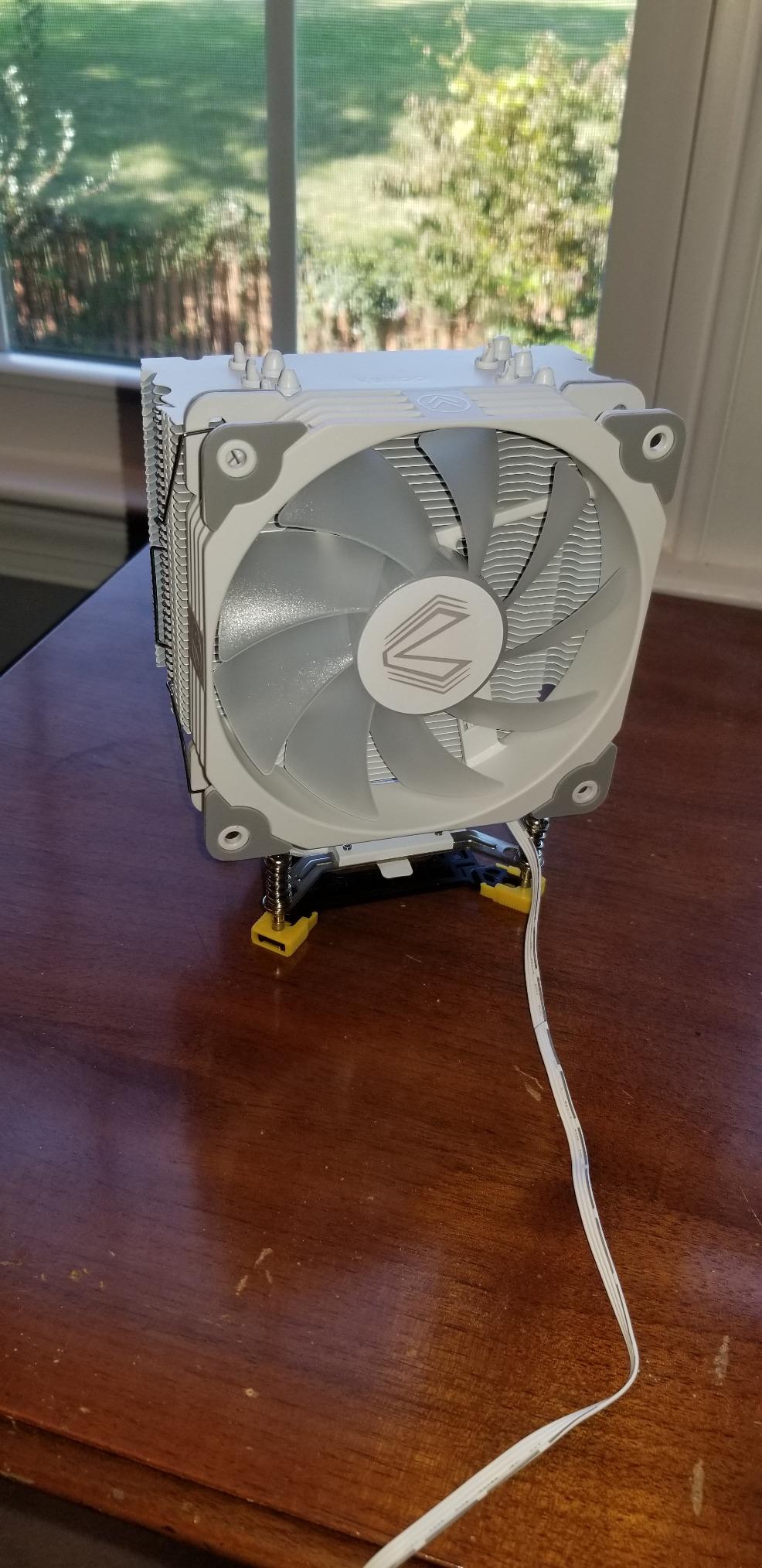 Vetroo V5 CPU Air Cooler with 5 Heat Pipes 120mm FDB PWM Processor Cooling for Intel LGA 1851/1700/1200/115X AMD AM5/AM4, Addressable RGB Lights Sync - White customer photo 2