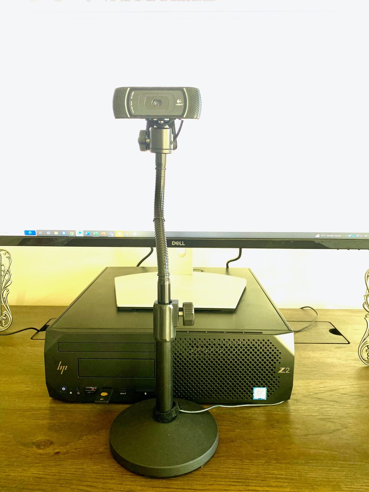 Puroma Webcam Stand Goose-Neck Mount Stand Upgraded Desktop Stand for Logitech Webcam C922 C930e C920S C920 C615 and Other Webcam with 1/4