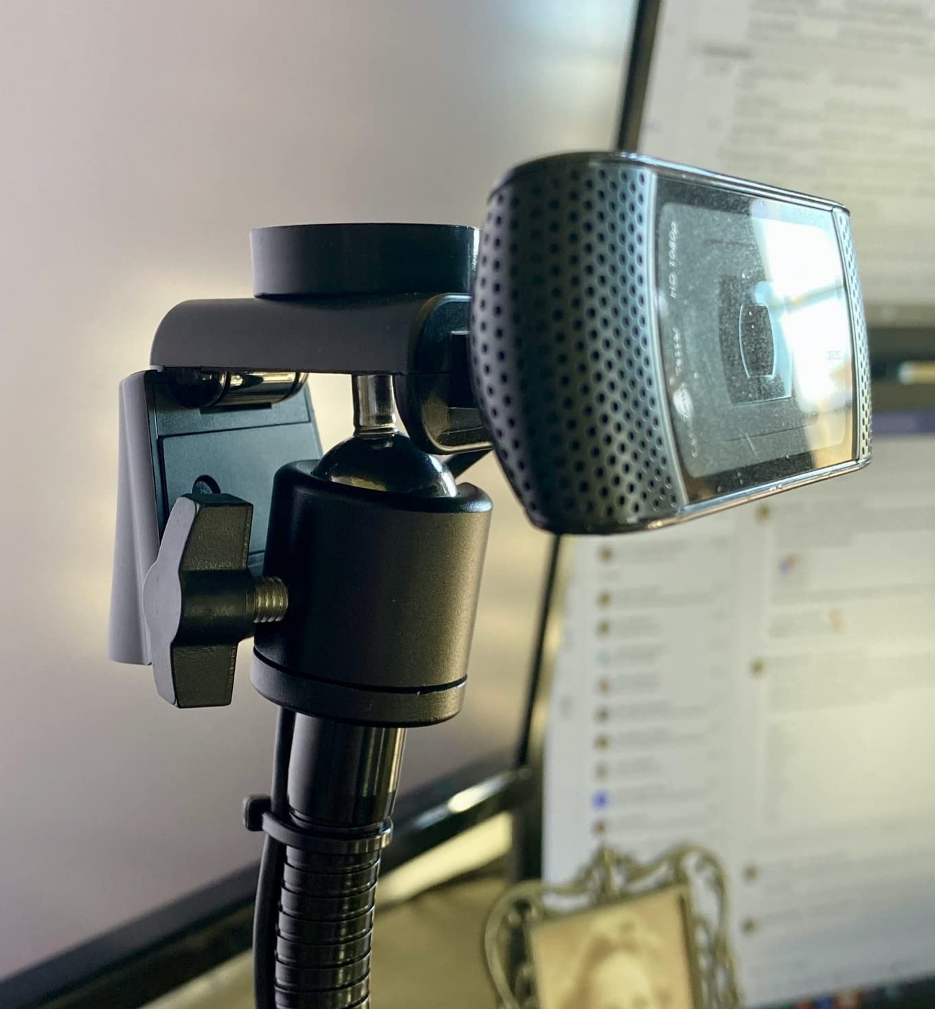 Puroma Webcam Stand Goose-Neck Mount Stand Upgraded Desktop Stand for Logitech Webcam C922 C930e C920S C920 C615 and Other Webcam with 1/4
