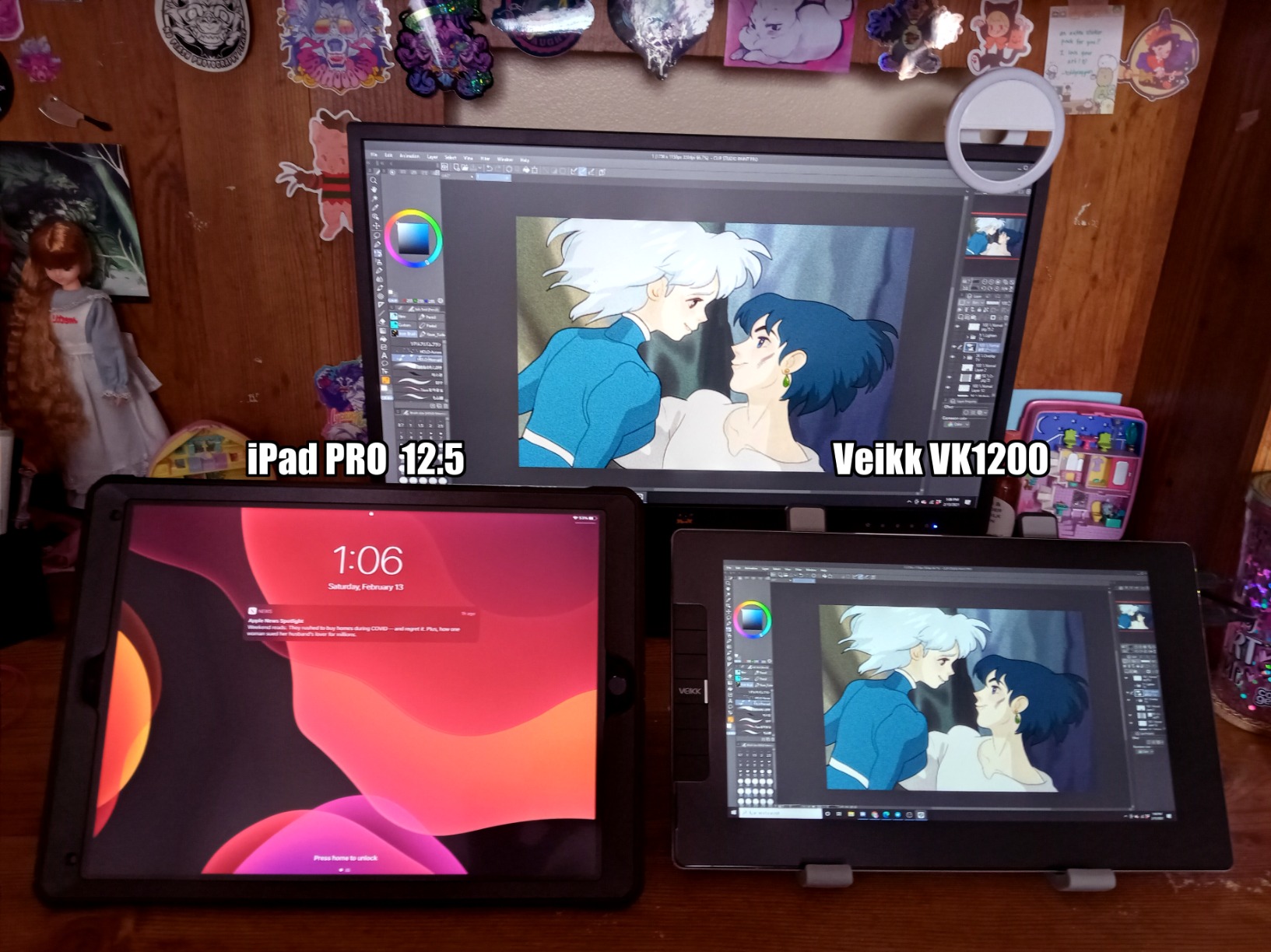 VEIKK VK1200 V2 Drawing Tablet with Screen, 11.6-inch Full-Laminated Graphic Drawing Monitor, 2 Battery-Free Pens with Tilt Function, 6 Customizable Keys, Anti-Glare Glass customer photo 2