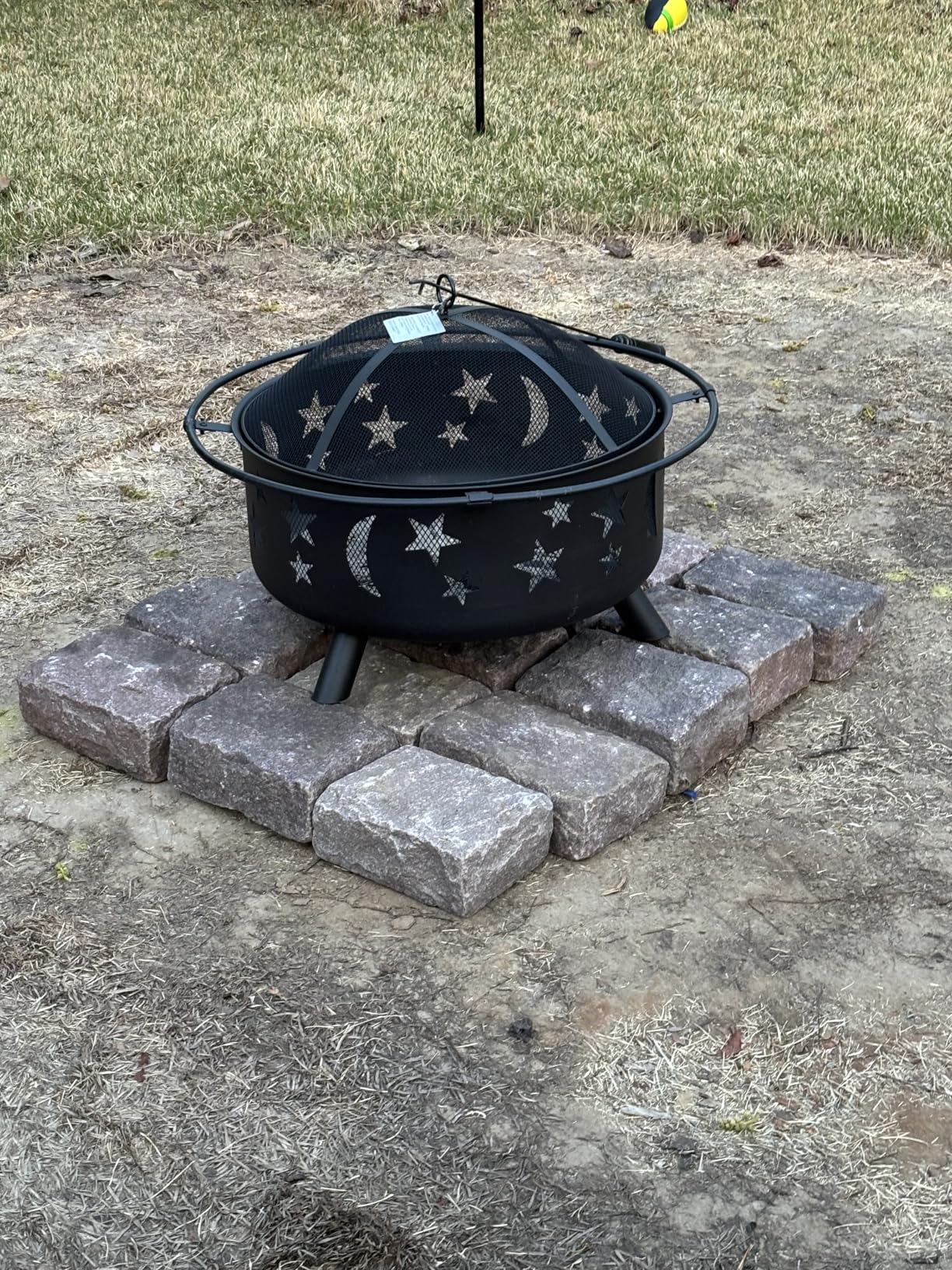 Yaheetech Fire Pit 30in Fire Pits for Outside Wood Burning Outdoor Fireplace with Spark Screen, Poker for Bonfire Patio Backyard Garden Picnic customer photo 2