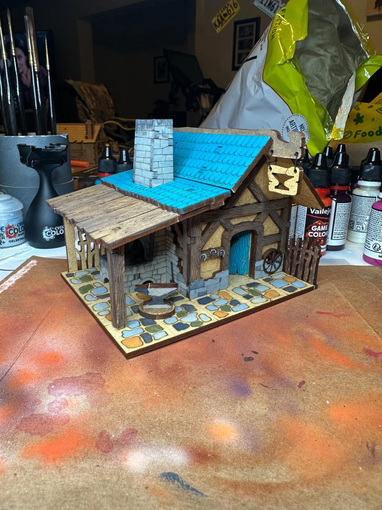 TowerRex Smithy DND Terrain Building, DND Accessories for Dungeons & Dragons, Pathfinder, Warhammer, Tabletop Battle Map, Wargaming Terrain, RPG Scenery for 32mm, 28mm Miniatures customer photo 2