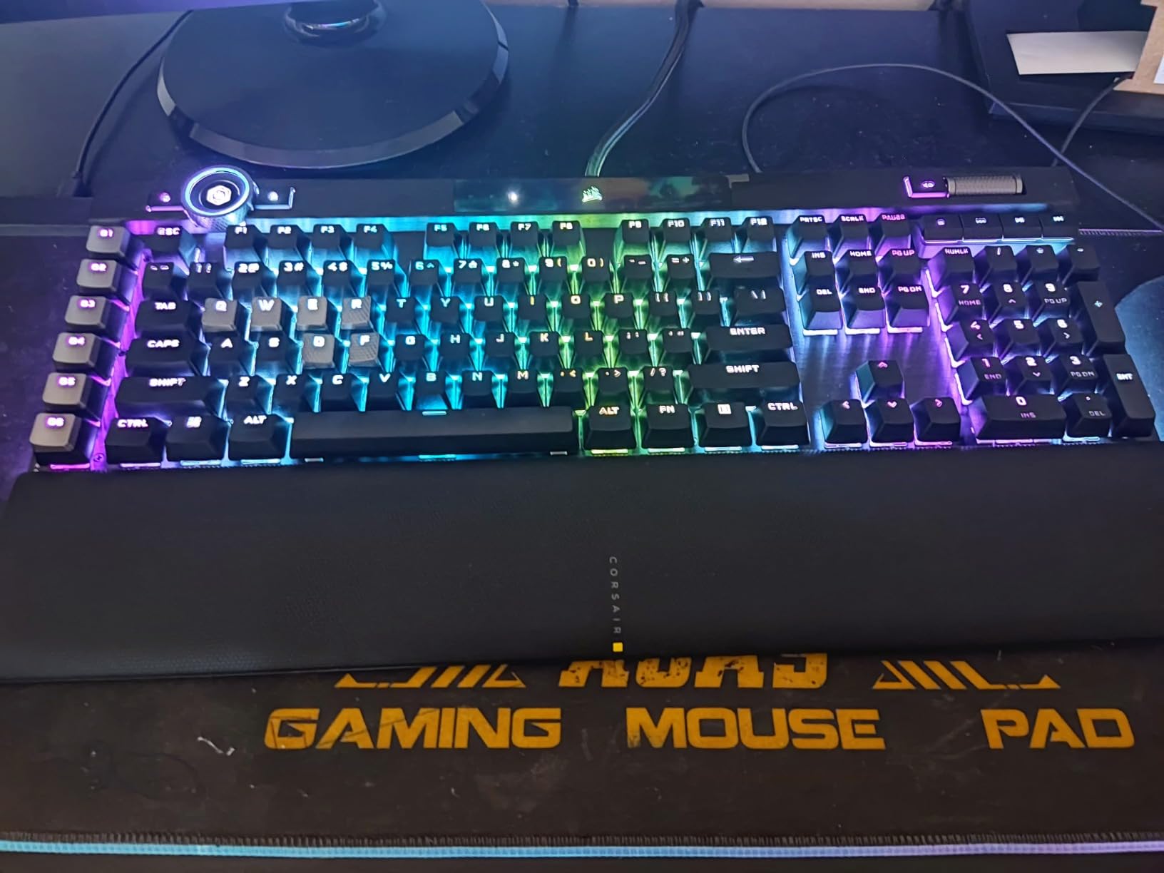 Corsair K100 RGB Optical-Mechanical Wired Gaming Keyboard - QWERTY US Layout, OPX Switches - PBT Double-Shot Keycaps - Elgato Stream Deck and iCUE Compatible - Black customer photo 2