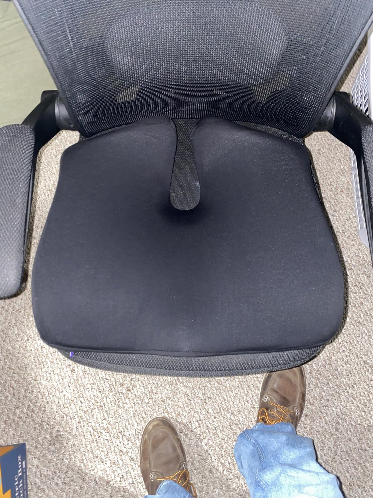 Cushion Lab Patented Pressure Relief Seat Cushion for Long Sitting Hours on Office & Home Chair - Extra-Dense Memory Foam for Soft Support. Car Pad for Hip, Tailbone, Coccyx, Sciatica - Black customer photo 2