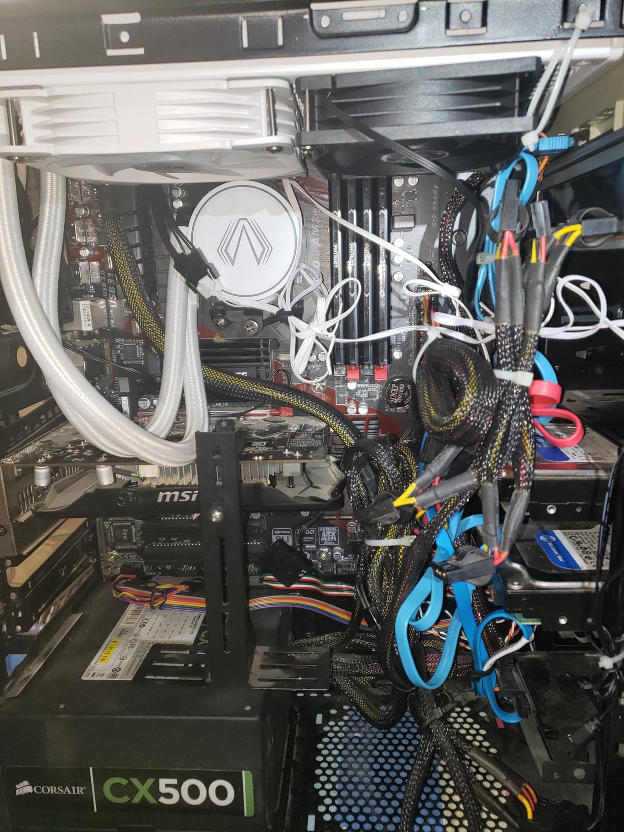 Vetroo V240 Black Liquid CPU Cooler 240mm Addressable RGB Pump & PWM Fans 250W TDP AIO Water Cooling w/Controller Hub for Intel LGA 1851/1700/1200/115X AMD AM5/AM4 for Gaming Console customer photo 1