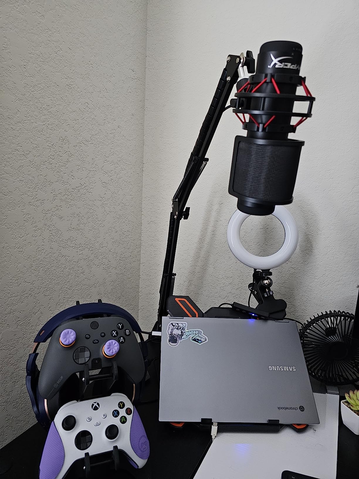 YOUSHARES QuadCast Mic Pop Filter - Microphone Windscreen Mask Shield Compatible with HyperX QuadCast S USB Gaming Microphone customer photo 1