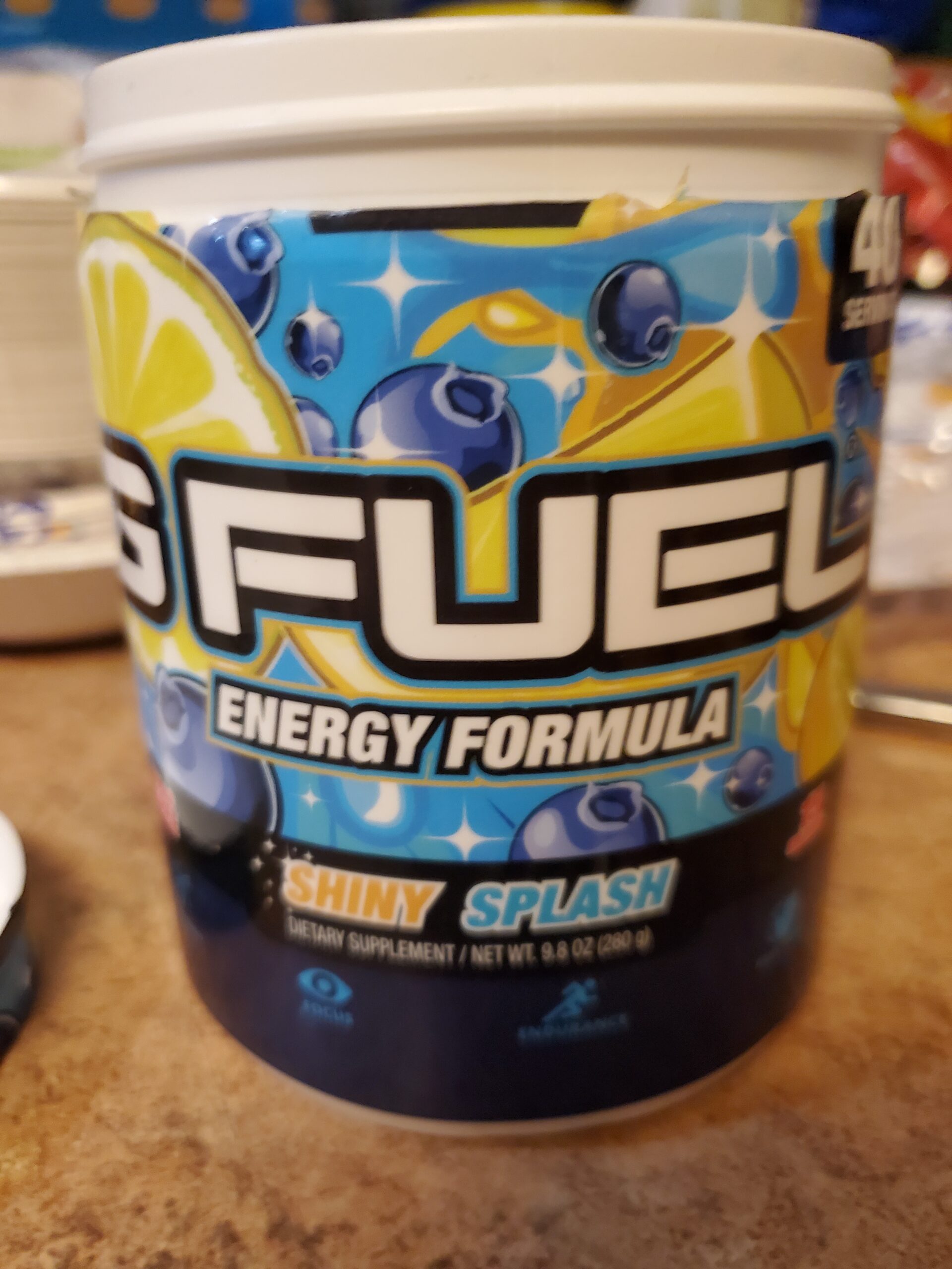 G Fuel aDrive Energy Drink Powder, Pre Workout Caffeine Mix for Gaming, Sugar Free Focus Amino, Vitamin + Antioxidants, 9.9oz (Blueberry & Lemonade, 40 Servings) customer photo 2