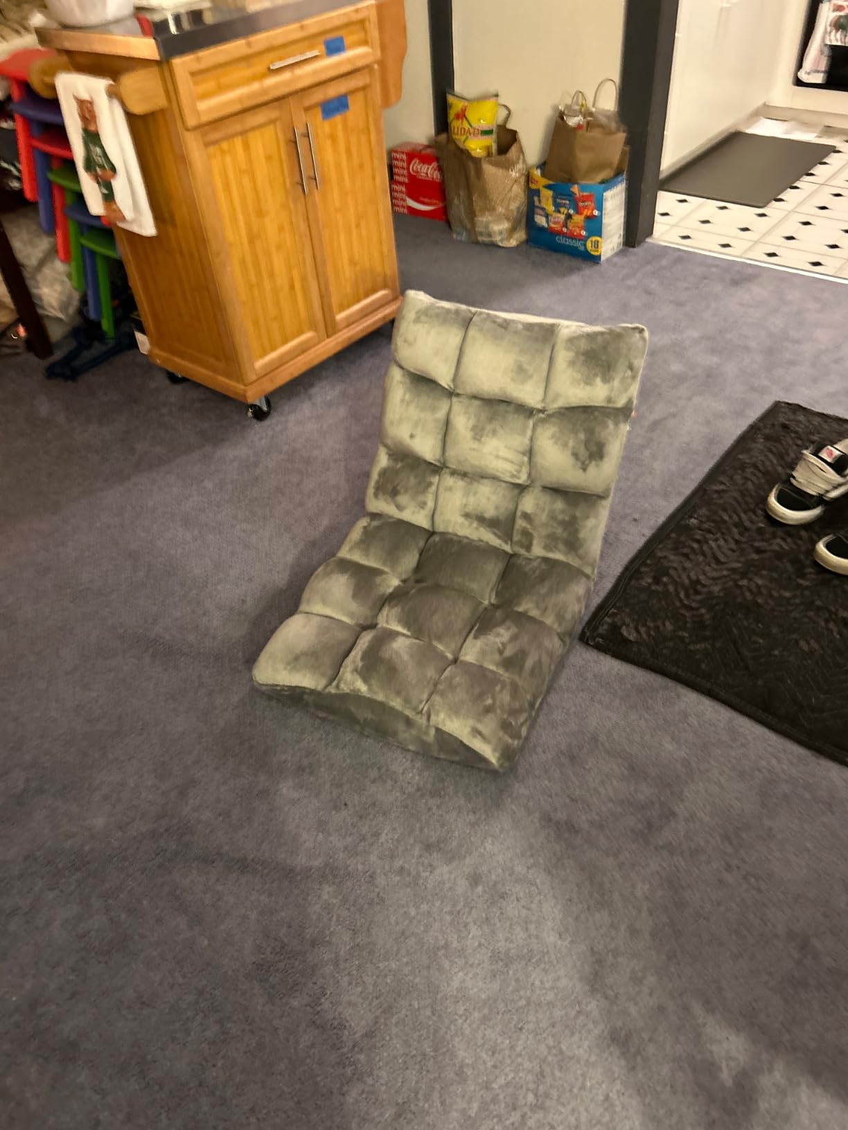 SUPER DEAL 14-Position Folding Floor Chair Gaming Sofa Cushioned Padded Reclining Bed Lounge Couch Seating for Comfy Reading, Gaming, Relaxing, Watching TV customer photo 2