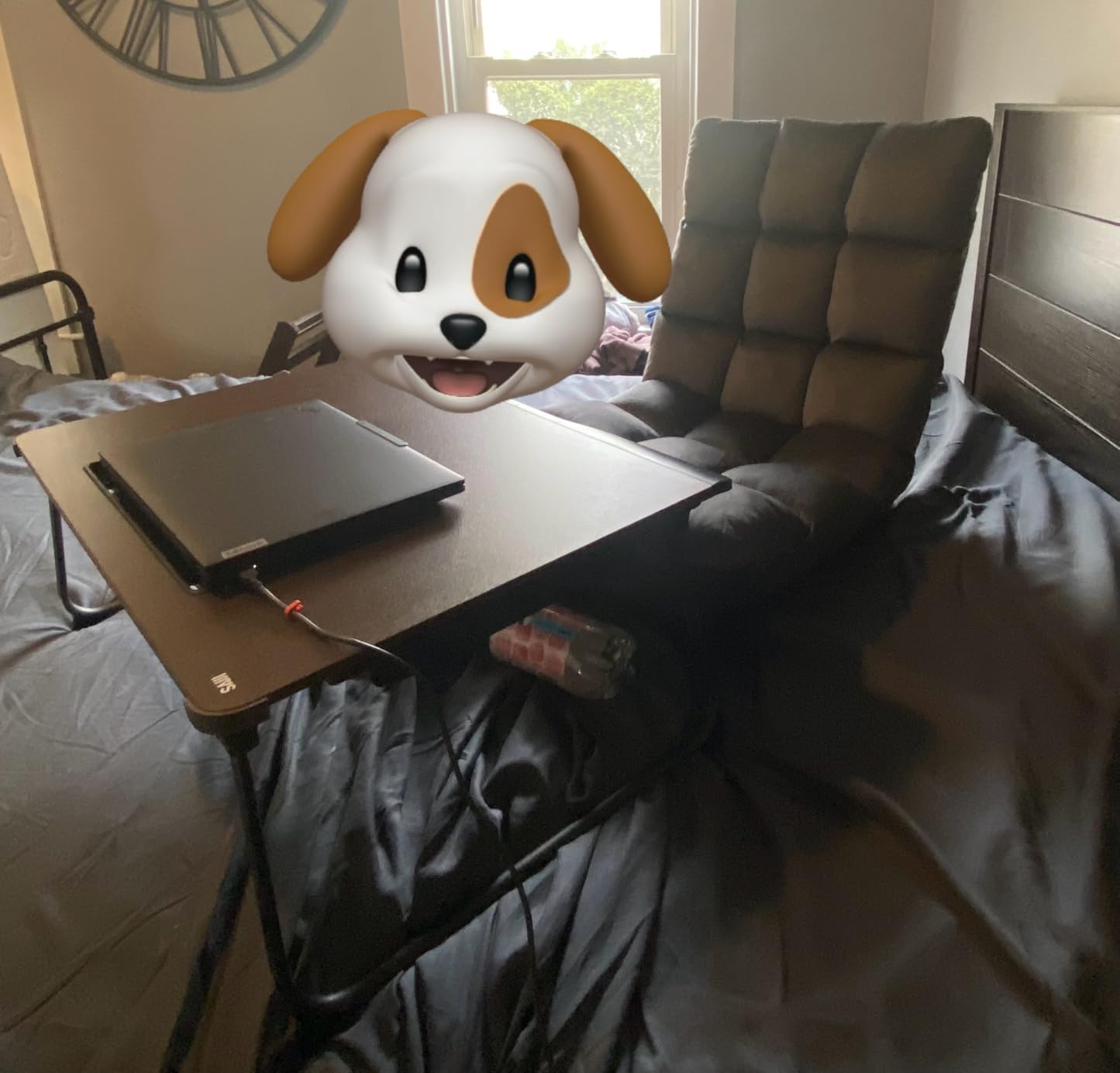 Yaheetech Floor Folding Chair with Back Support, Padded Folding Gaming Sofa Chair with 14 Adjustable Backrest, Adults Couch Recliner, Floor Seating Lounge Chair, Armless Meditation Chair, Gray customer photo 2