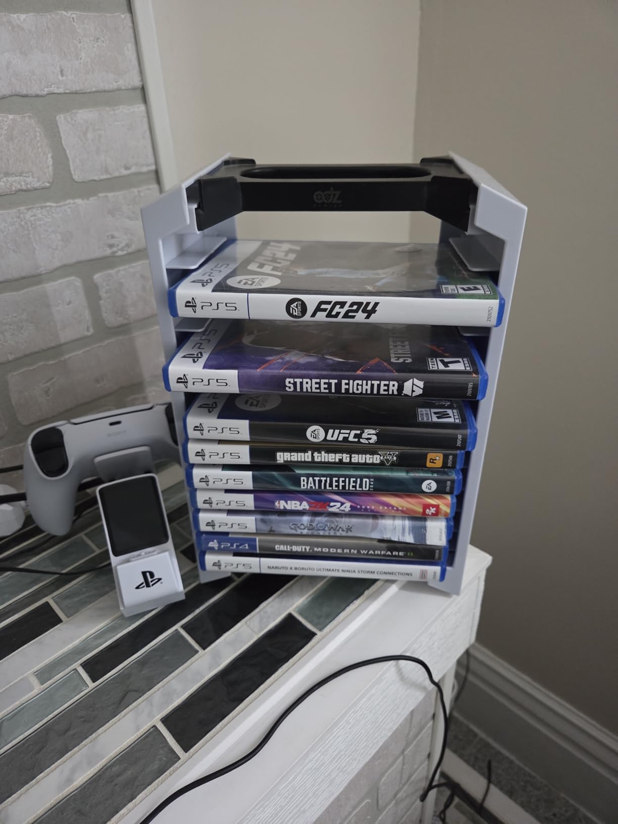 Game Storage Tower - Universal Video Game Storage - Stores 12 Game or Blu-Ray Disks - Game Holder Rack for PS4, PS5, Xbox One, Xbox Series X/S, Nintendo Switch Games and Blu-Ray Discs (White) customer photo 1
