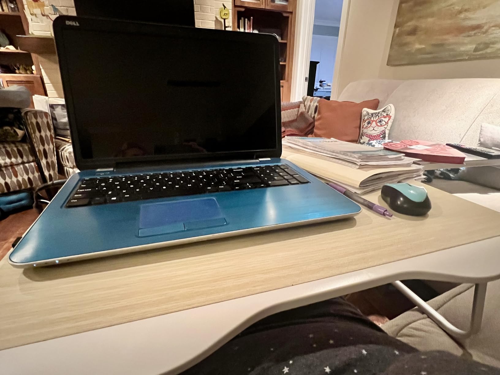 Laptop Desk for Bed, SAIJI XX-Large Foldable Bed Tray Table for Eating Breakfast, Writing, Working, Gaming, Drawing with Storage Drawer, Handrest Bookstand, Tablet Stand, Phone Stand customer photo 1