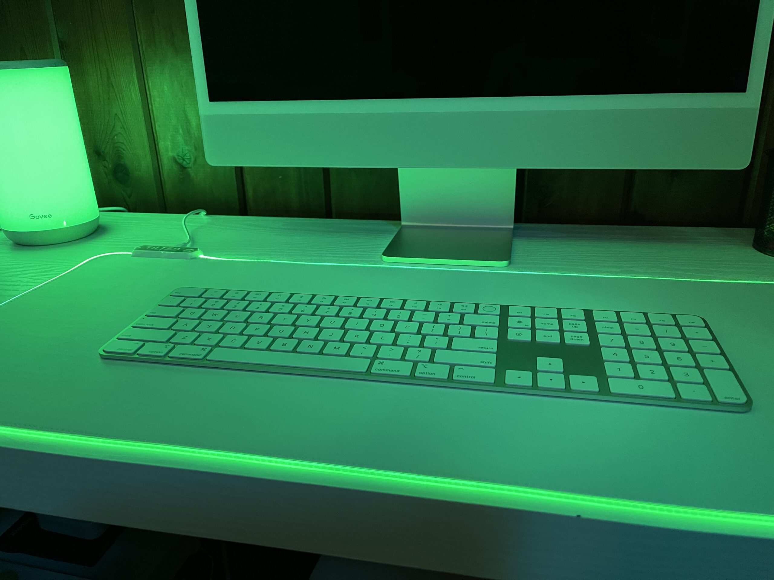 Tilted Nation Bone White Gaming Mouse Pad RGB - Large LED Mousepad - LED Desk mat with 8 Adjustable Light Modes - Non Slip Rubber Base, Easy to Clean Water Proof Surface Mat for Keyboard and Mouse customer photo 1