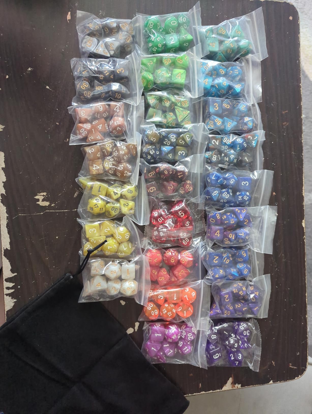 DND Double-Colors Polyhedron Dice Set for Dungeons and Dragons D&D RPG MTG Table Games 25 Colors Dice with 1 Large Flannel Bag, 25 x 7 (175 Pieces) customer photo 1
