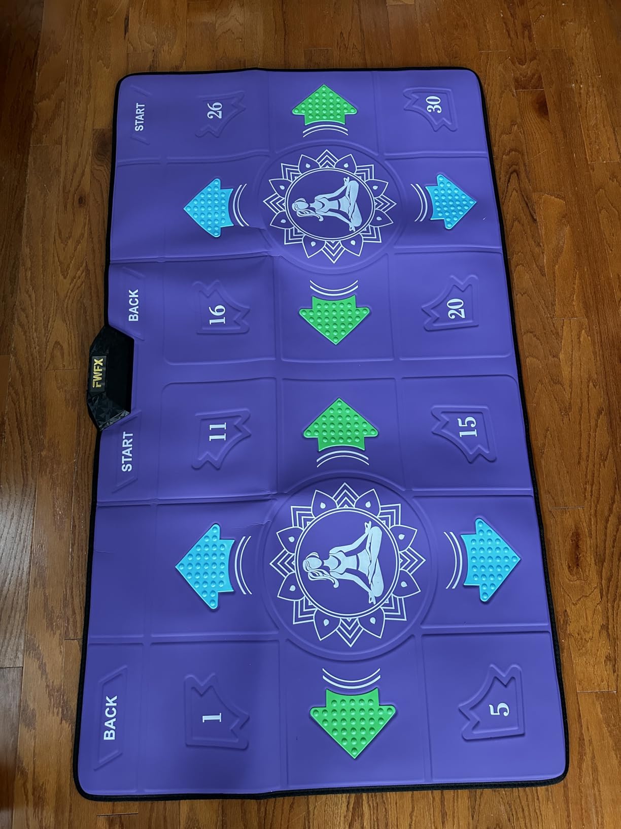 FWFX Exercise Mat for Home Workouts - Interactive Dance Game Mat Connects to TV, 2-Player Kids Party Interactive Games, Active Sports and Yoga Mat for Adults and Family Fitness customer photo 1