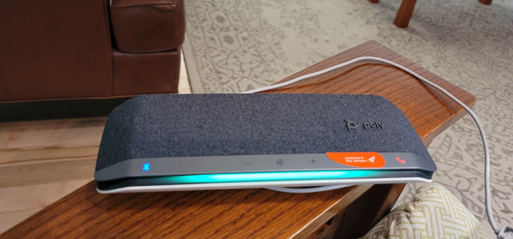Poly Sync 40 Smart Speakerphone (Plantronics) - Flexible Work Spaces - Connect to PC/Mac via Combined USB-A/USB-C Cable and Smartphones via Bluetooth - Works with Teams, Zoom & more,Black customer photo 1