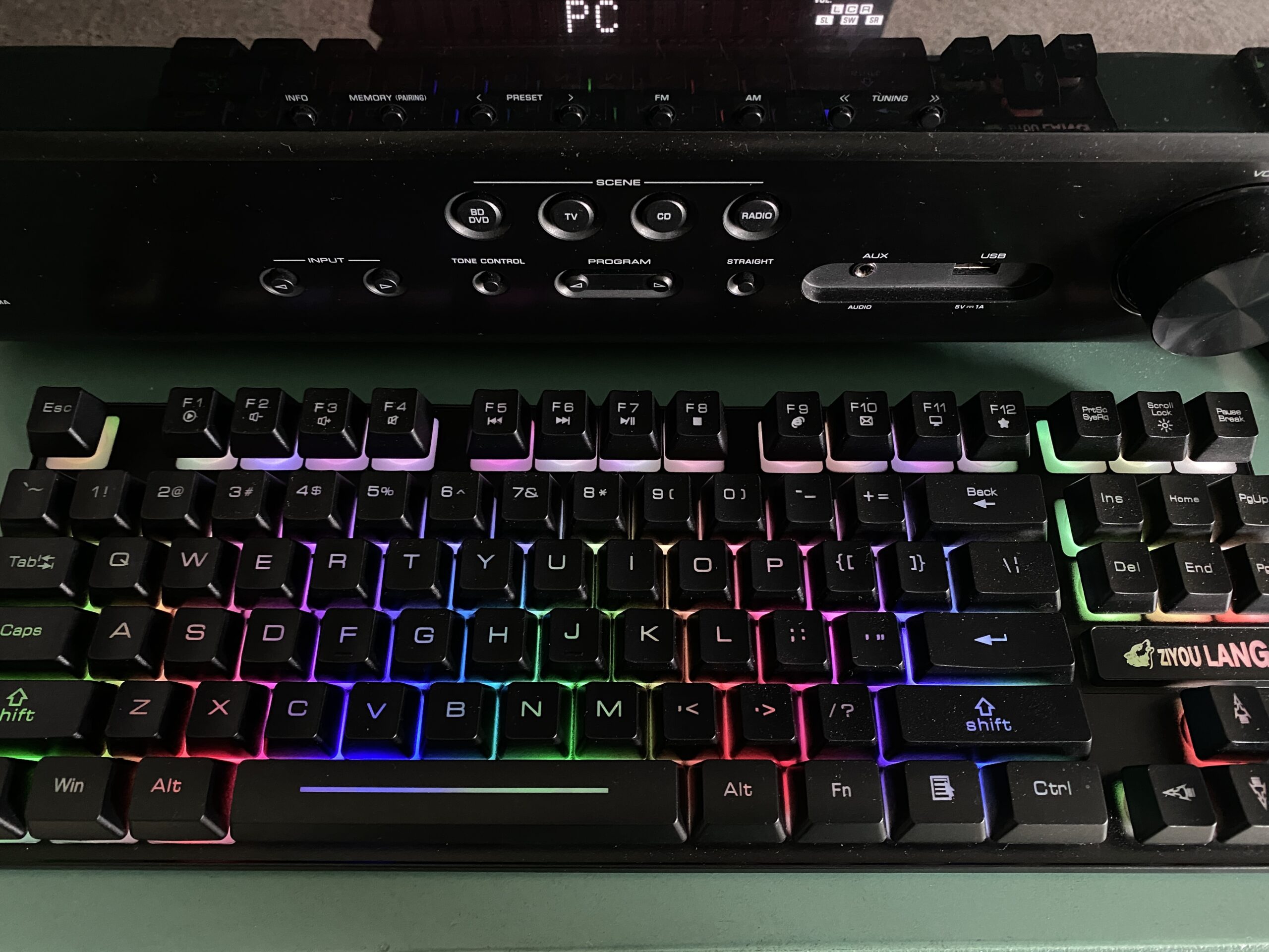 Wireless Gaming Keyboard and Mouse Combo with 87 Key Tenkeyless Rainbow LED Backlight Rechargeable 3800mAh Battery Anti-ghosting Ergonomic Waterproof RGB Mute Mice for Computer PC Gamer (Black) customer photo 2