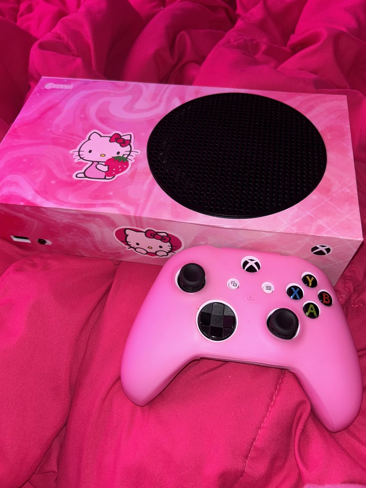 PlayVital Pink Watercolor Custom Vinyl Skins for Xbox Core Wireless Controller, Wrap Decal Cover Stickers for Xbox Series S Console Controller customer photo 1