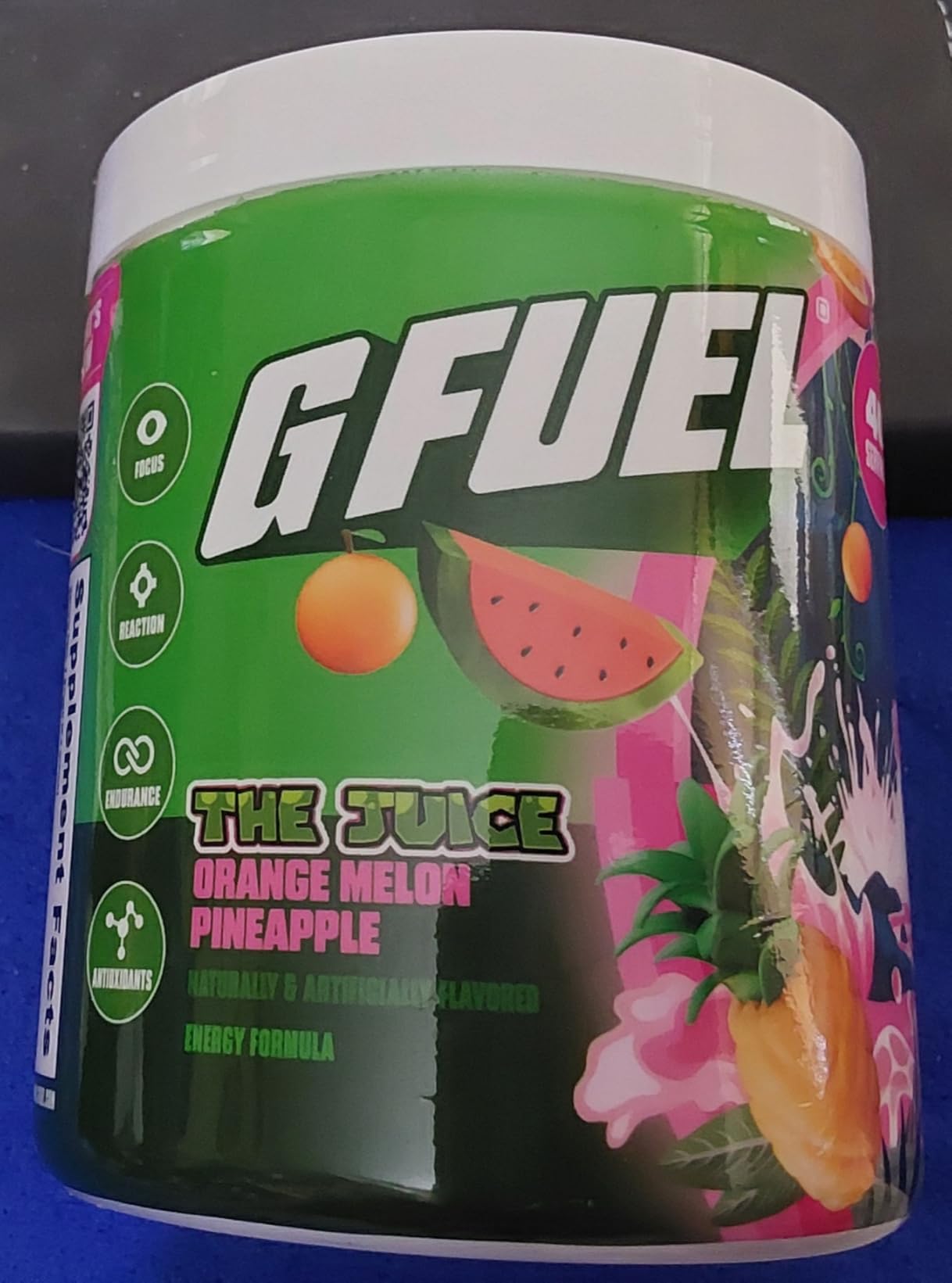 G Fuel The Juice Energy 2.0 Drink Powder, Pre Workout Caffeine Mix for Gaming, Sugar Free Focus Amino, Vitamin + Antioxidants, 9.9oz (Pineapple & Melon Punch, 40 Servings) customer photo 1