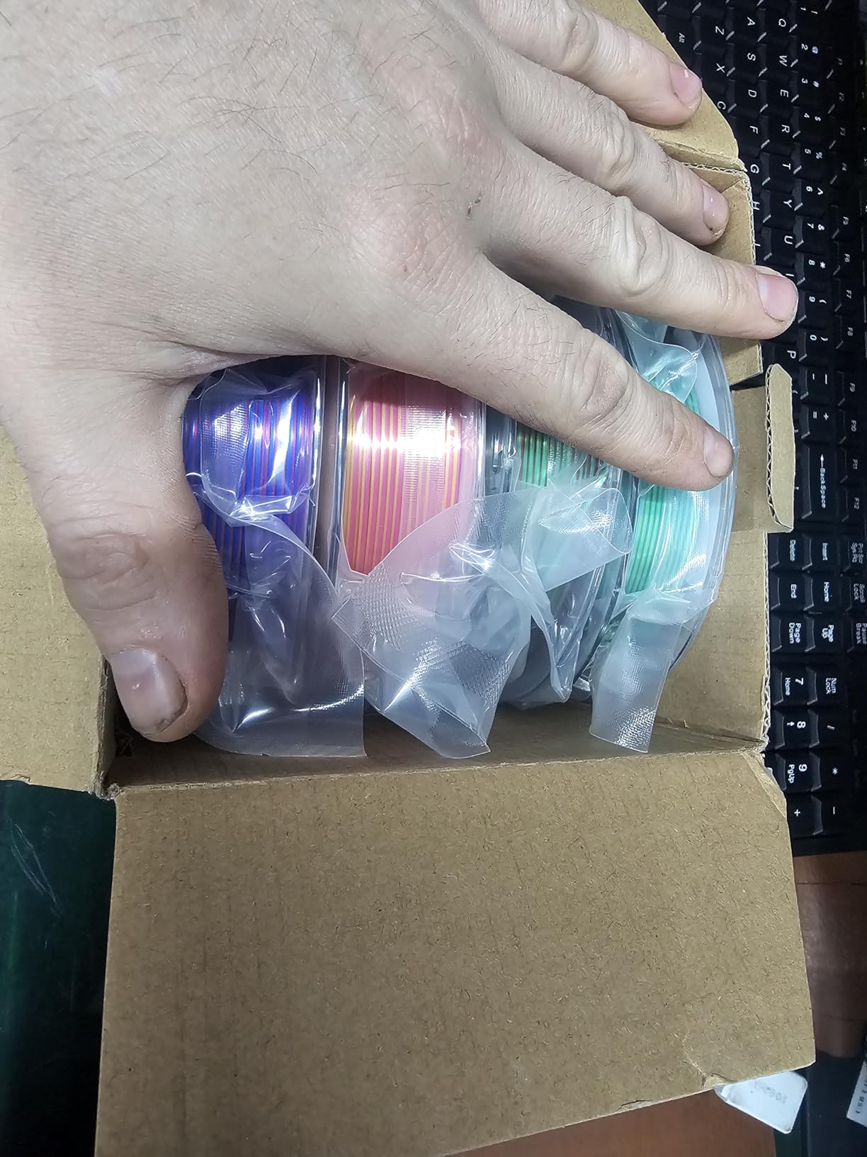 AMOLEN Silk PLA 3D Printer Filament Bundle, Shiny Dual Color Filament 1.75mm Pack, Multi Color Change 3D Printing Filament for Most FDM 3D Printer, 4 Spools 200g Each customer photo 1