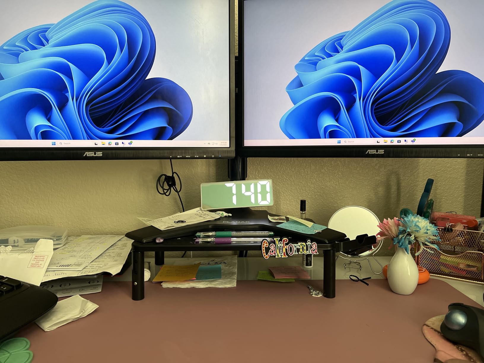 Zimilar 2 Pack Monitor Stand , 3 Height Adjustable Stand with Unique Star Mesh for Computer, Laptop, Printer, Notebook, iMac, Premium Metal Monitor Risers for 2 Monitors customer photo 1