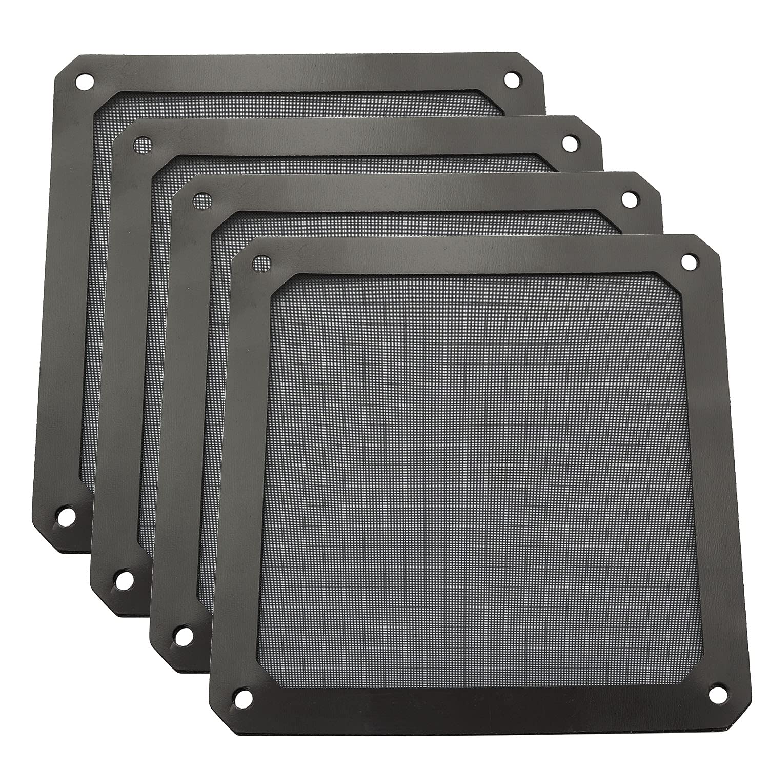 ZYAMY 4pcs 120mm PC Fan Dust Filter Magnetic Frame Computer Fan Grills Dust Mesh PC Cooler Filter Screen Dustproof Case Covers 12cm x 12cm, Black customer photo 1
