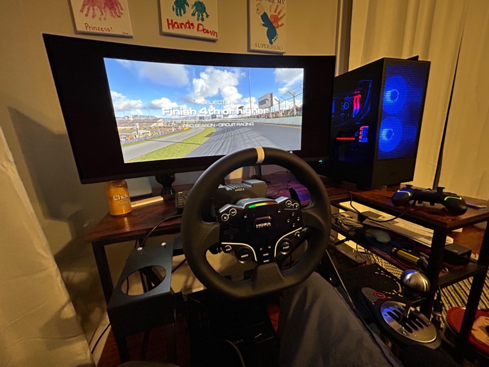 Marada X Frame Steering Wheel Stand Racing Sim Cockpit with Seat Slot Fit for Logitech G25 G27 G29 G920, for Thrustmaster T300 T248, for Fanatec, No Pedal & Shifter customer photo 1