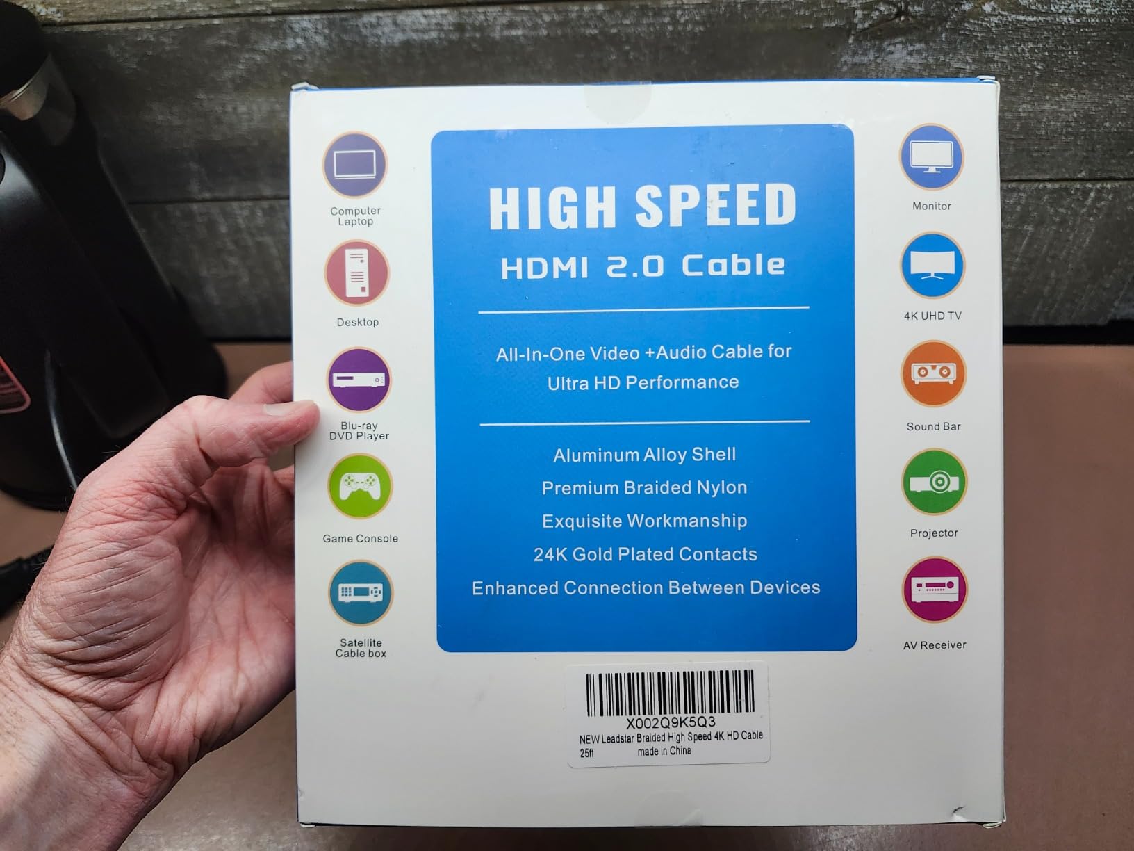 LEADSTAR HDMI Cable Fiber Optic 8K 4K 100 ft, 8K 60Hz / 4K 120Hz, 48Gbps High Speed Long HDMI 2.1 Cord Braided | Ultra HD, HDR10, 2160p, eARC, 3D, HDCP 2.2 | for Xbox, PS5, TV, Laptop, Monitor customer photo 2