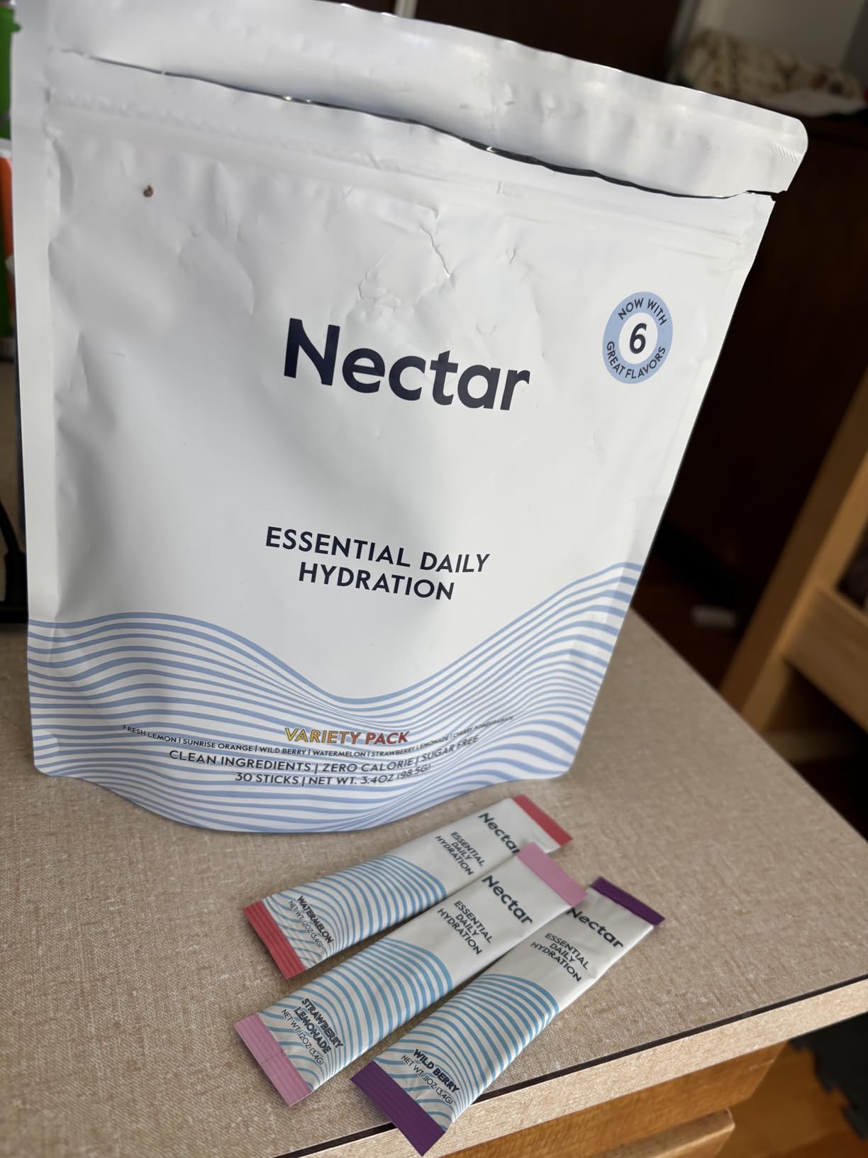 Nectar Hydration Packets - Electrolytes Powder Packets - Sugar Free & 0 Calorie - Organic Fruit Liquid Daily IV Electrolytes Powder for Dehydration Relief and Rehydration (Variety 30 Pack) customer photo 1