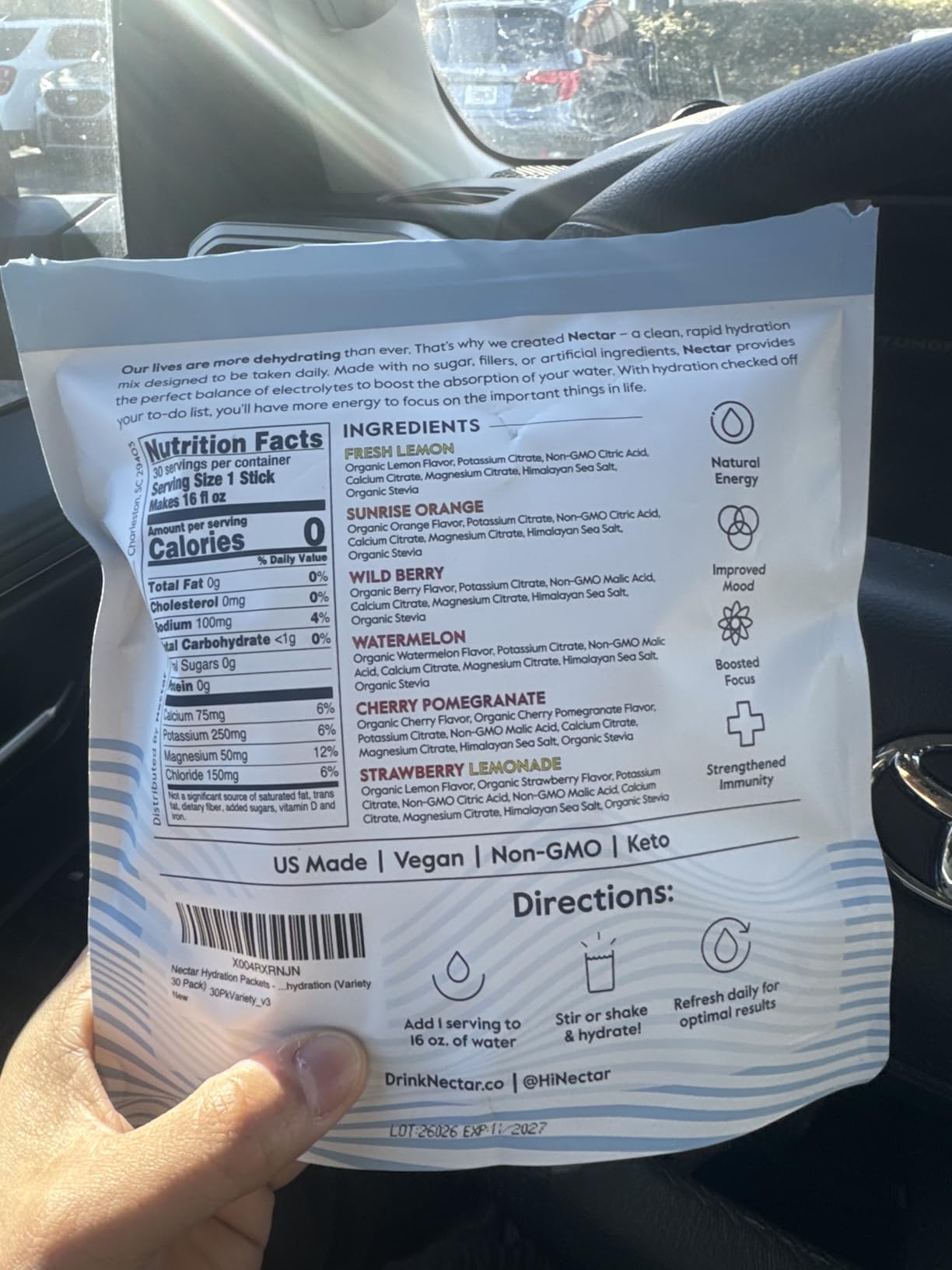 Nectar Hydration Packets - Electrolytes Powder Packets - Sugar Free & 0 Calorie - Organic Fruit Liquid Daily IV Electrolytes Powder for Dehydration Relief and Rehydration (Variety 30 Pack) customer photo 2